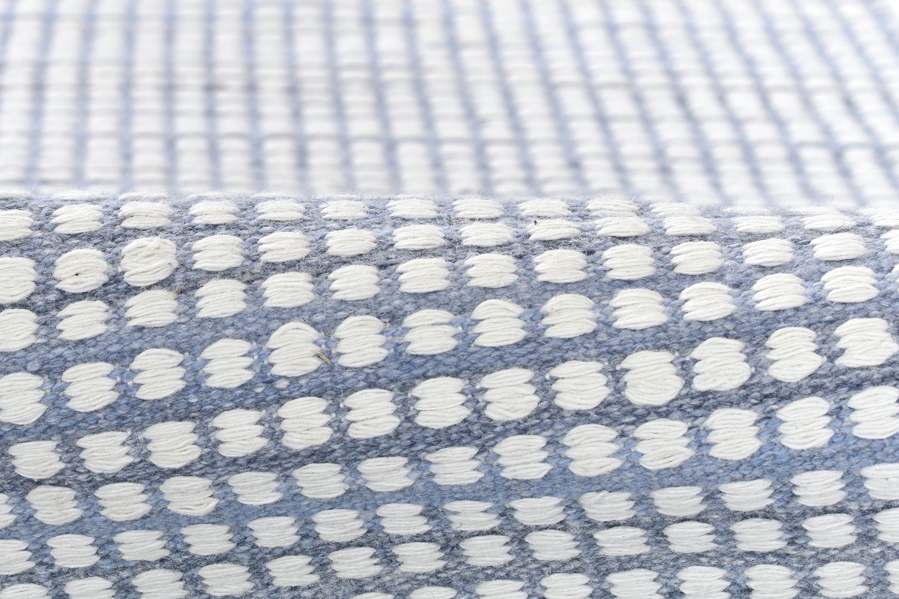 Caicos CAI-1 Blue Area Rug, sustainable PET fiber, geometric flatwoven indoor-outdoor rug