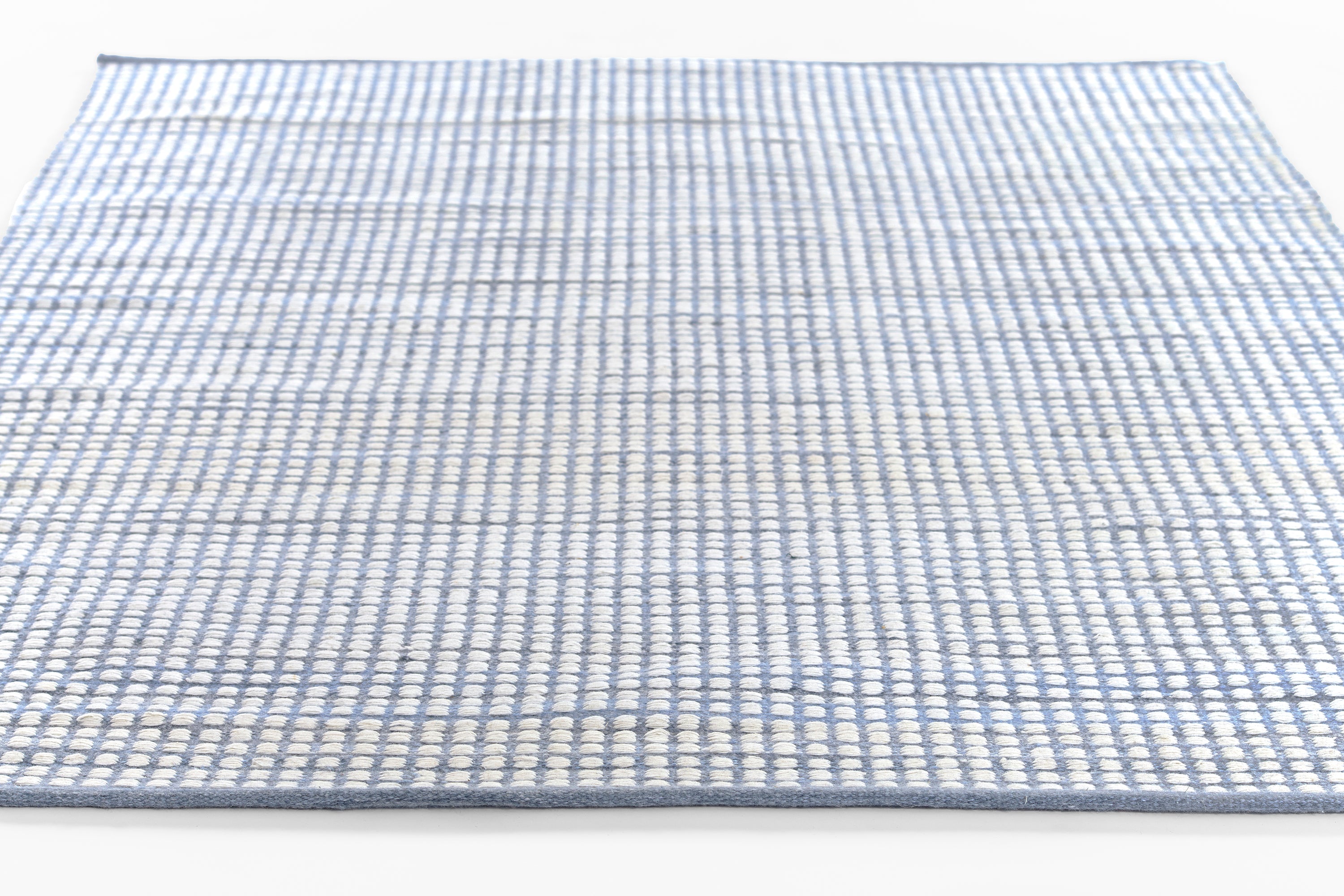 Caicos CAI-1 Blue Area Rug, sustainable PET fiber, geometric flatwoven indoor-outdoor rug