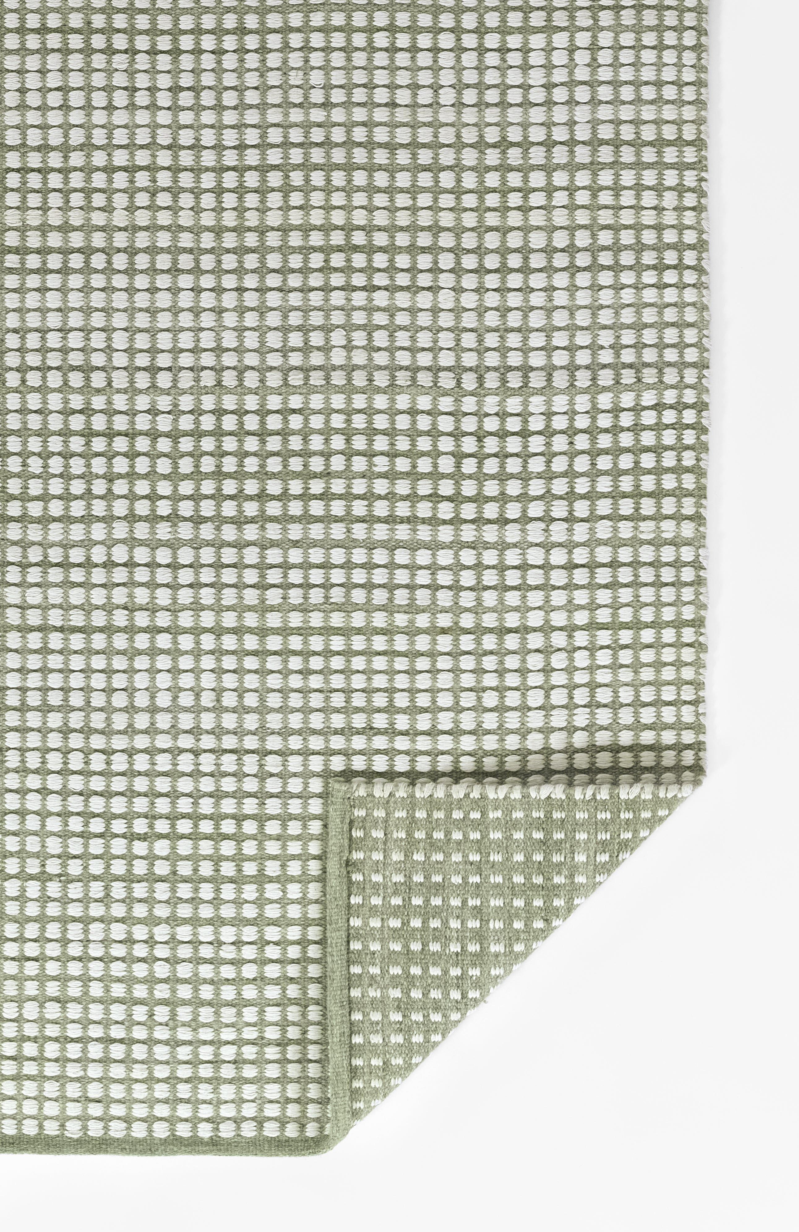 Caicos CAI-1 Green Area Rug, eco-friendly handwoven PET with geometric patterns