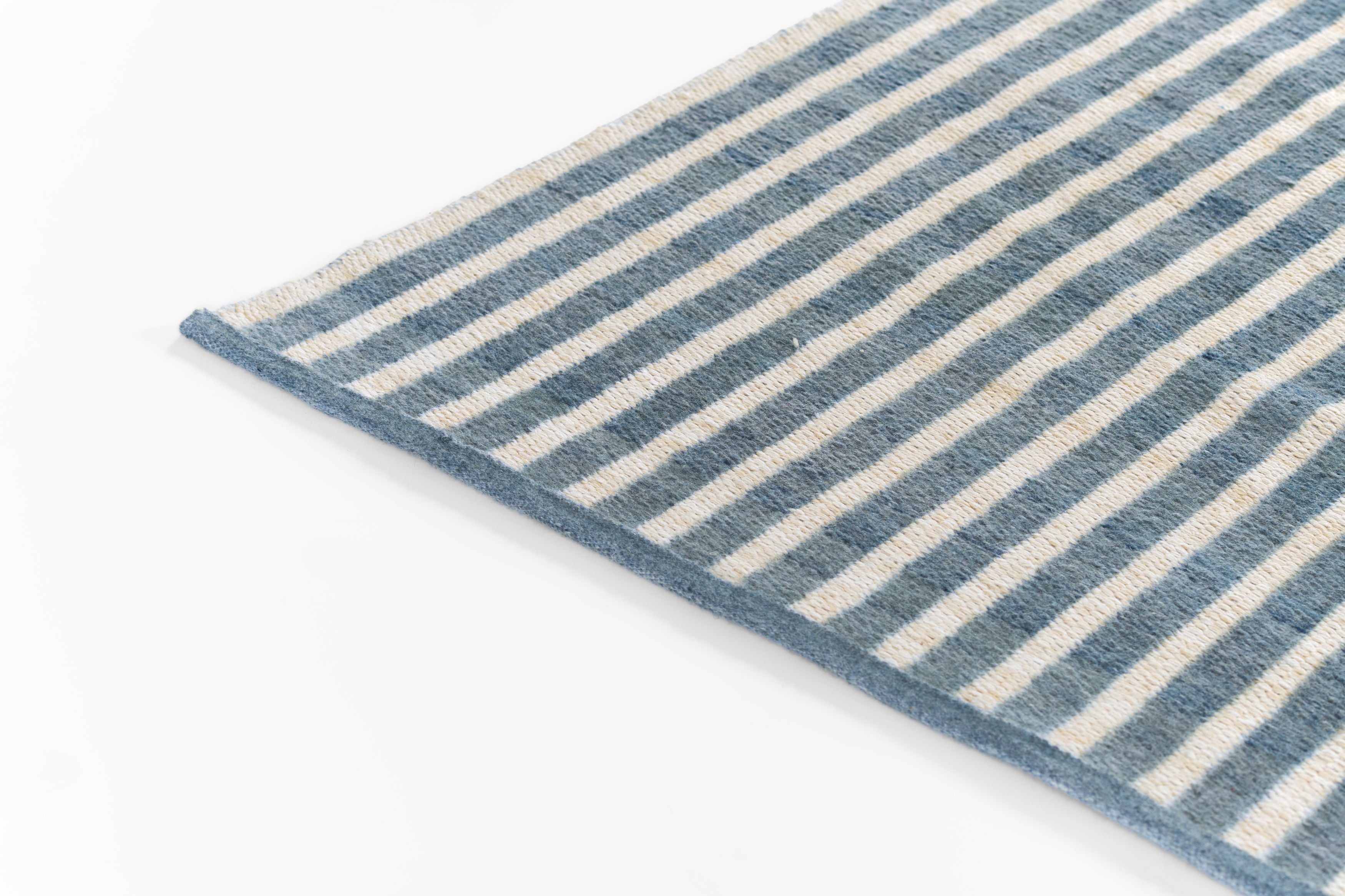 Caicos CAI-4 Blue Area Rug, eco-friendly PET fibers with modern geometric patterns