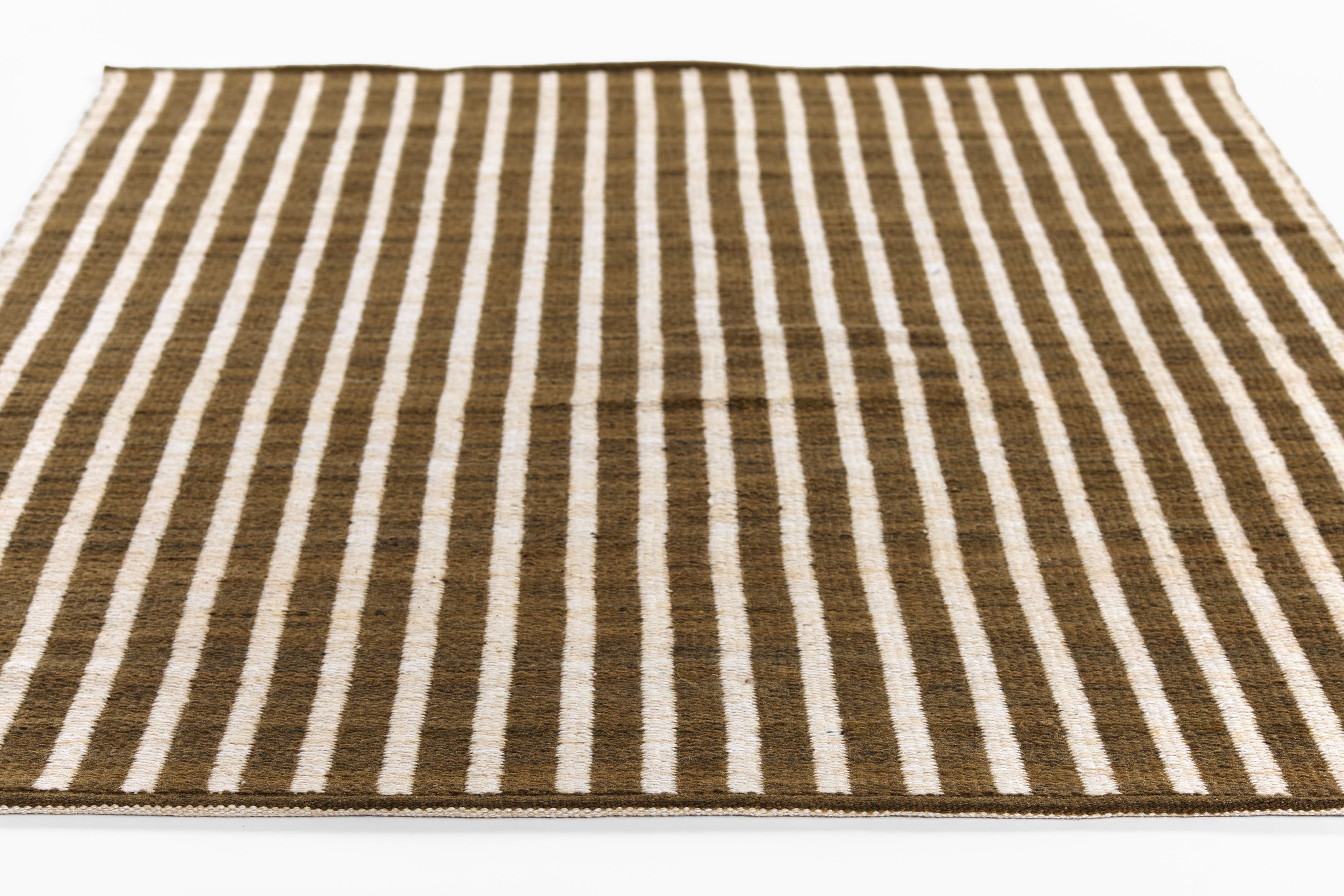 Caicos CAI-4 Brown Area Rug, sustainable handwoven PET with earthy geometric design