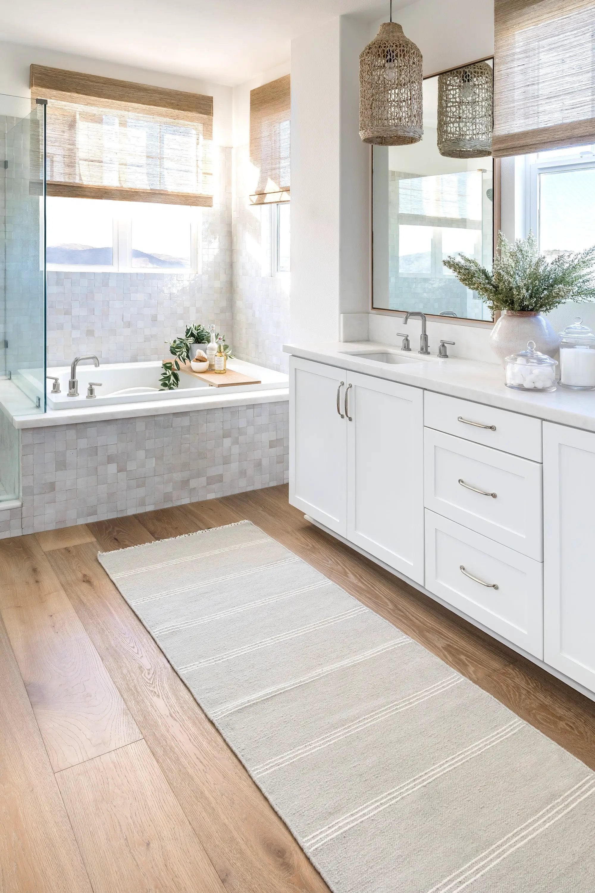 Caseres CES-1 (Stripe) Light-Blue Area Rug by Pure Salt by Momeni
