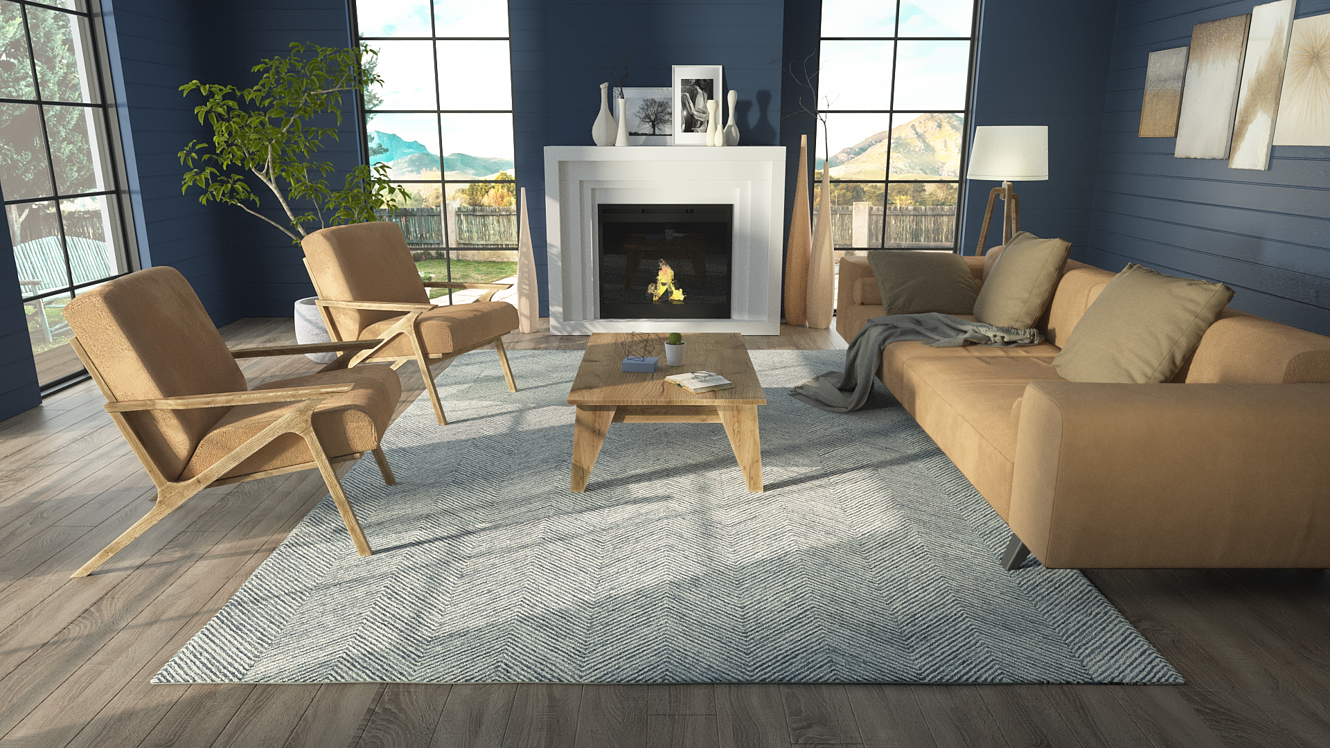 Momeni Charles CHR-1 Denim Hand Tufted Area Rug