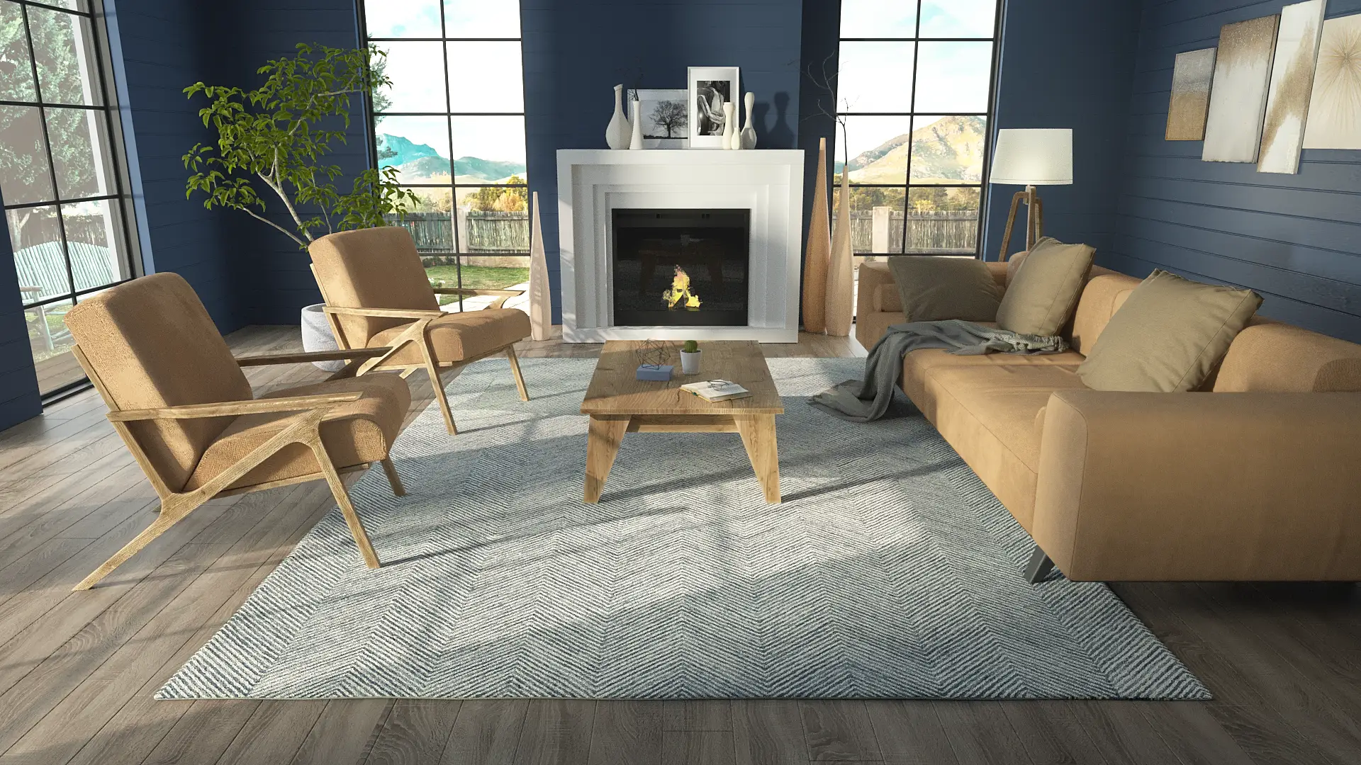 Charles CHR-1 Denim Area Rug by Momeni