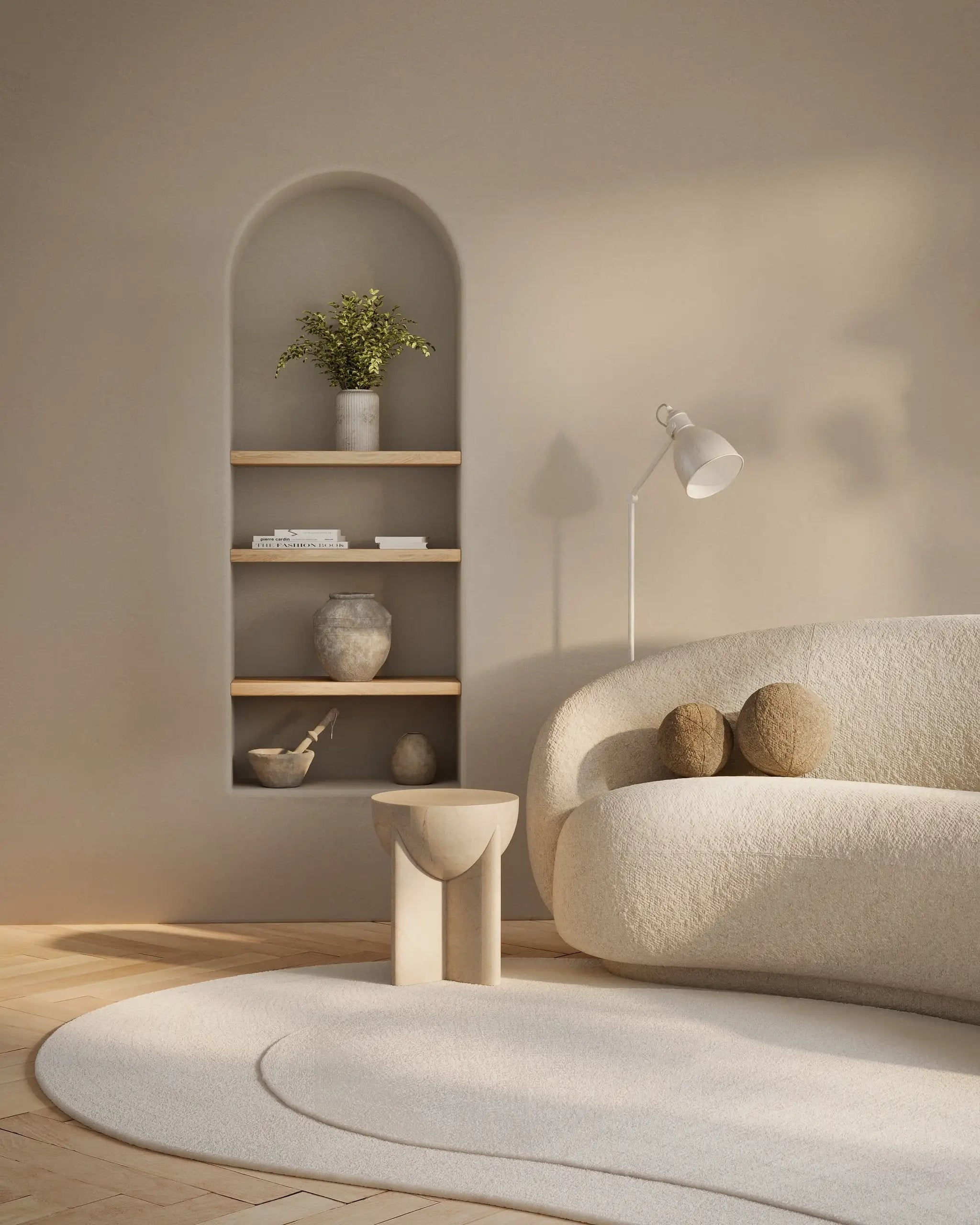 Claude CUD-1 Ivory Area Rug by Momeni