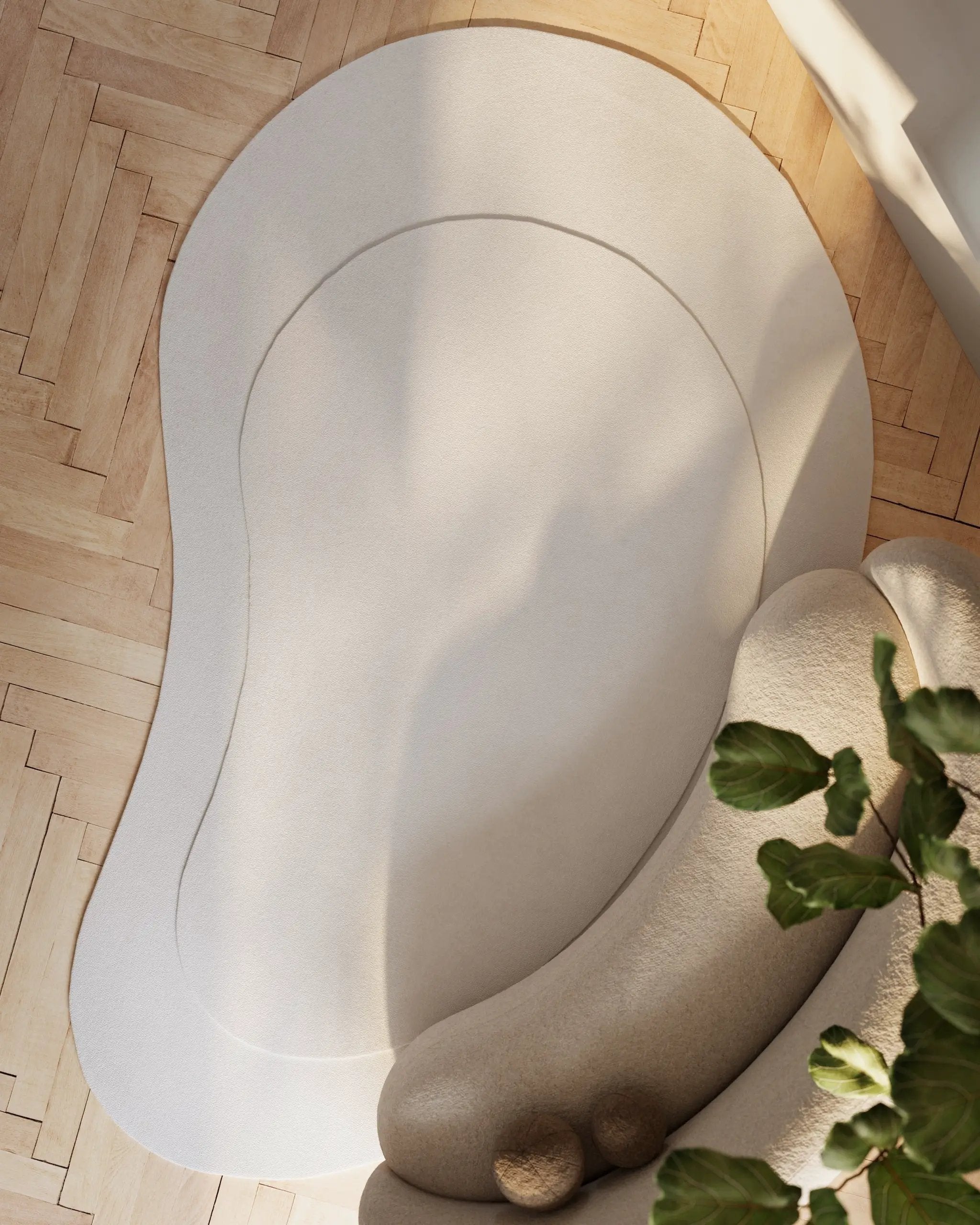 Claude CUD-1 Ivory Area Rug by Momeni