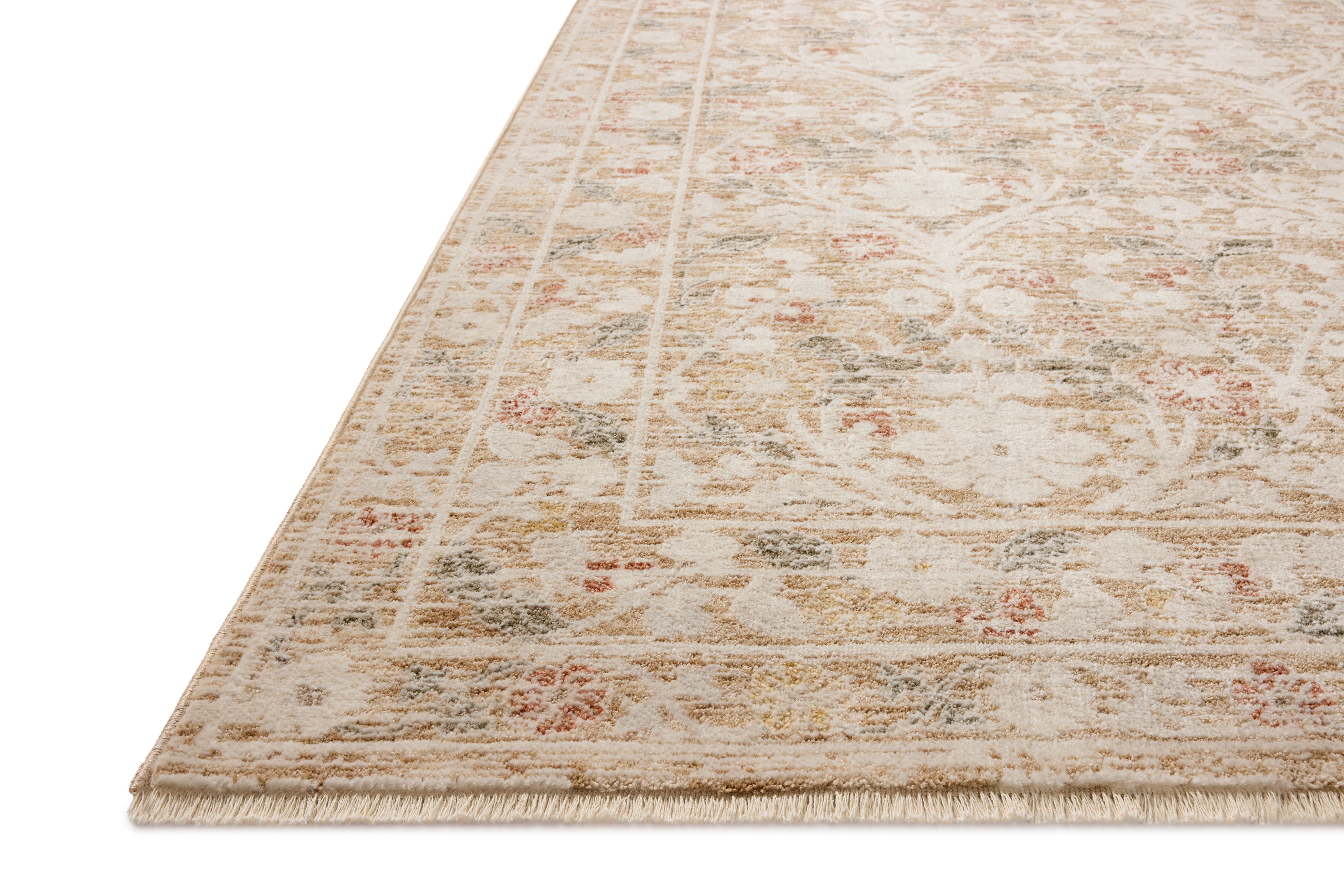 Expertly crafted as a power-loomed polyester area rug with traditional and floral artistry, the Clarisse CLS-01 Sand / Multi Area Rug captures sandy and vibrant multi-toned tones beautifully