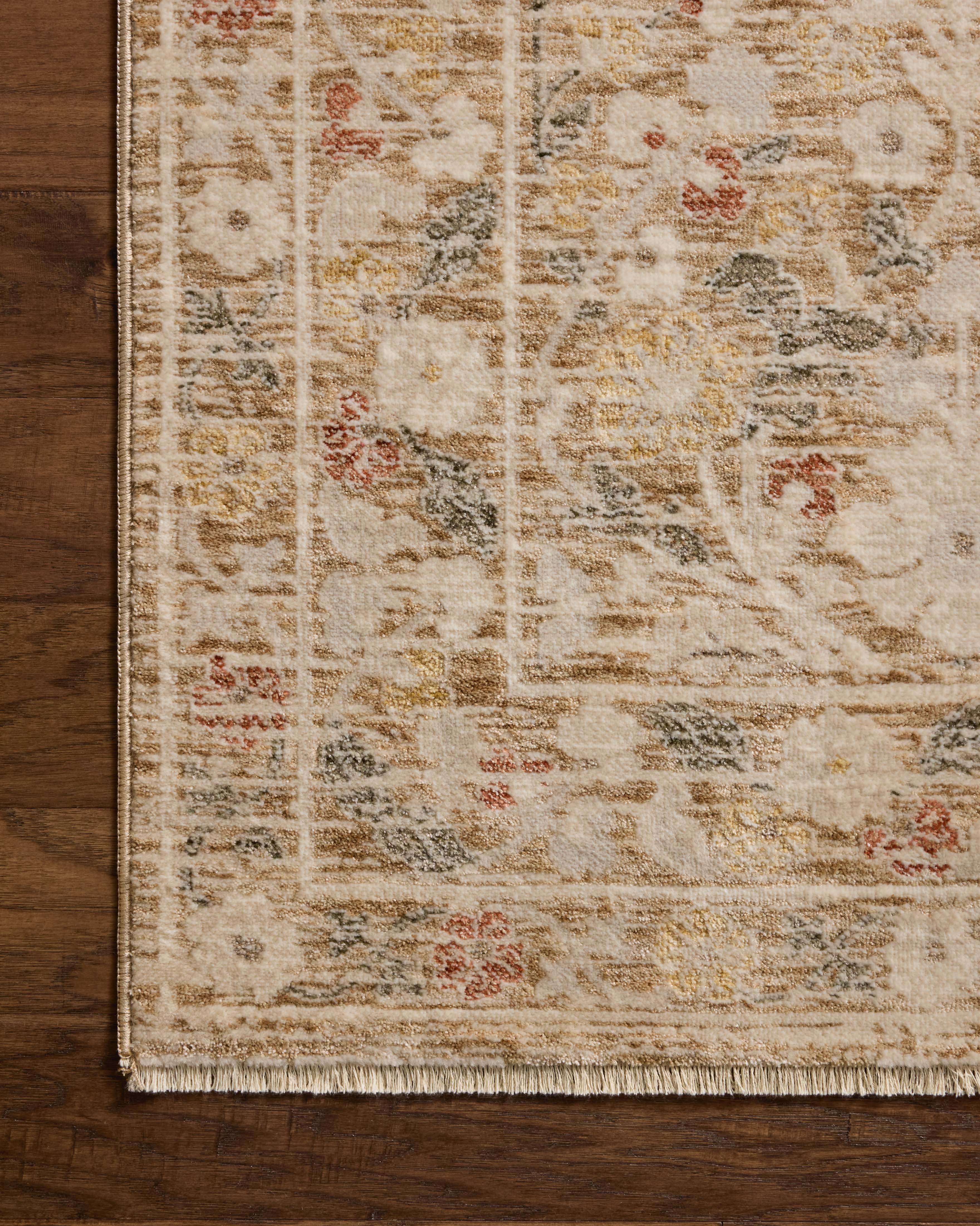 Expertly crafted as a power-loomed polyester area rug with traditional and floral artistry, the Clarisse CLS-01 Sand / Multi Area Rug captures sandy and vibrant multi-toned tones beautifully