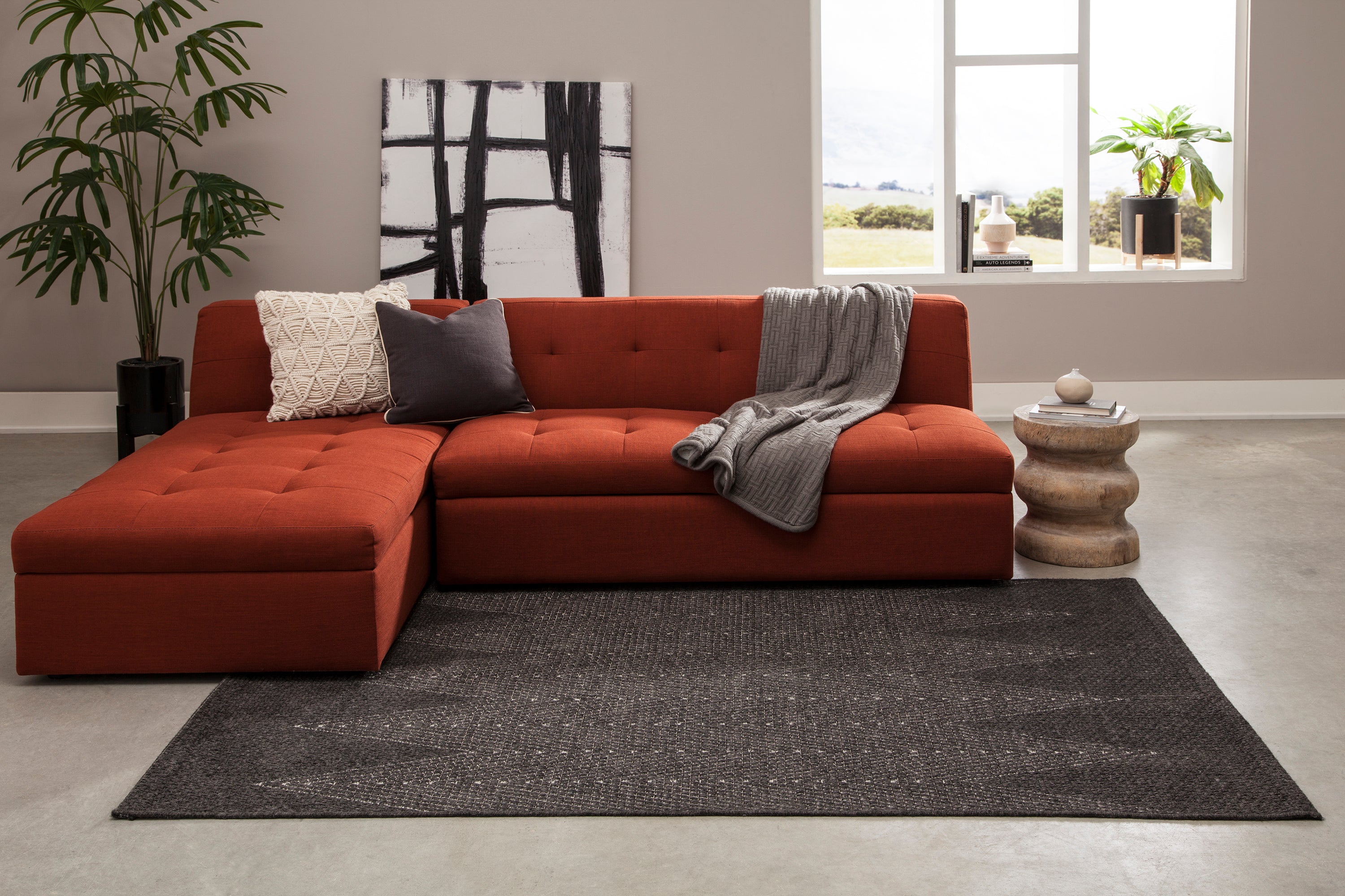 Momeni Como COM-5 Charcoal Indoor/Outdoor Area Rug