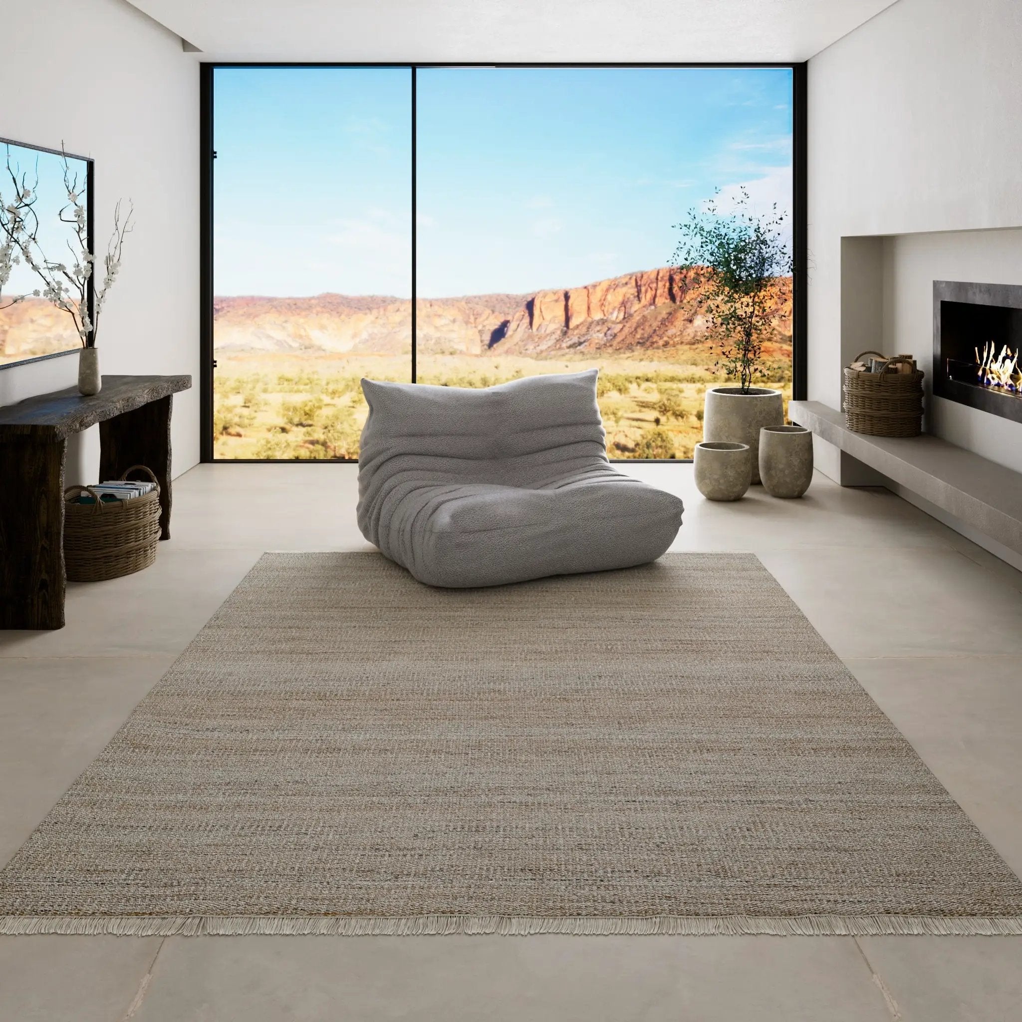 Cove CV-01 Natural Area Rug by Momeni