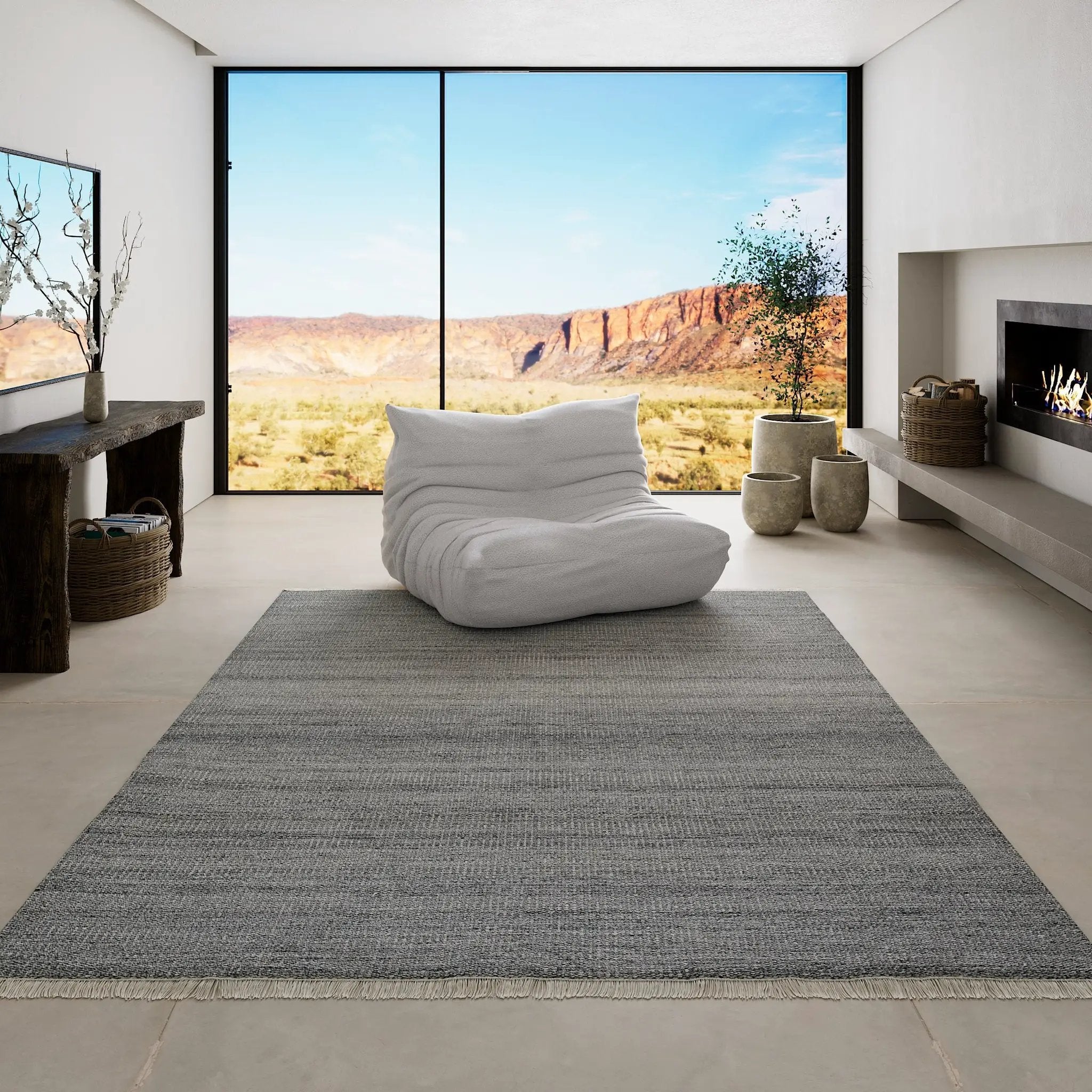 Cove CV-01 Silver Area Rug by Momeni