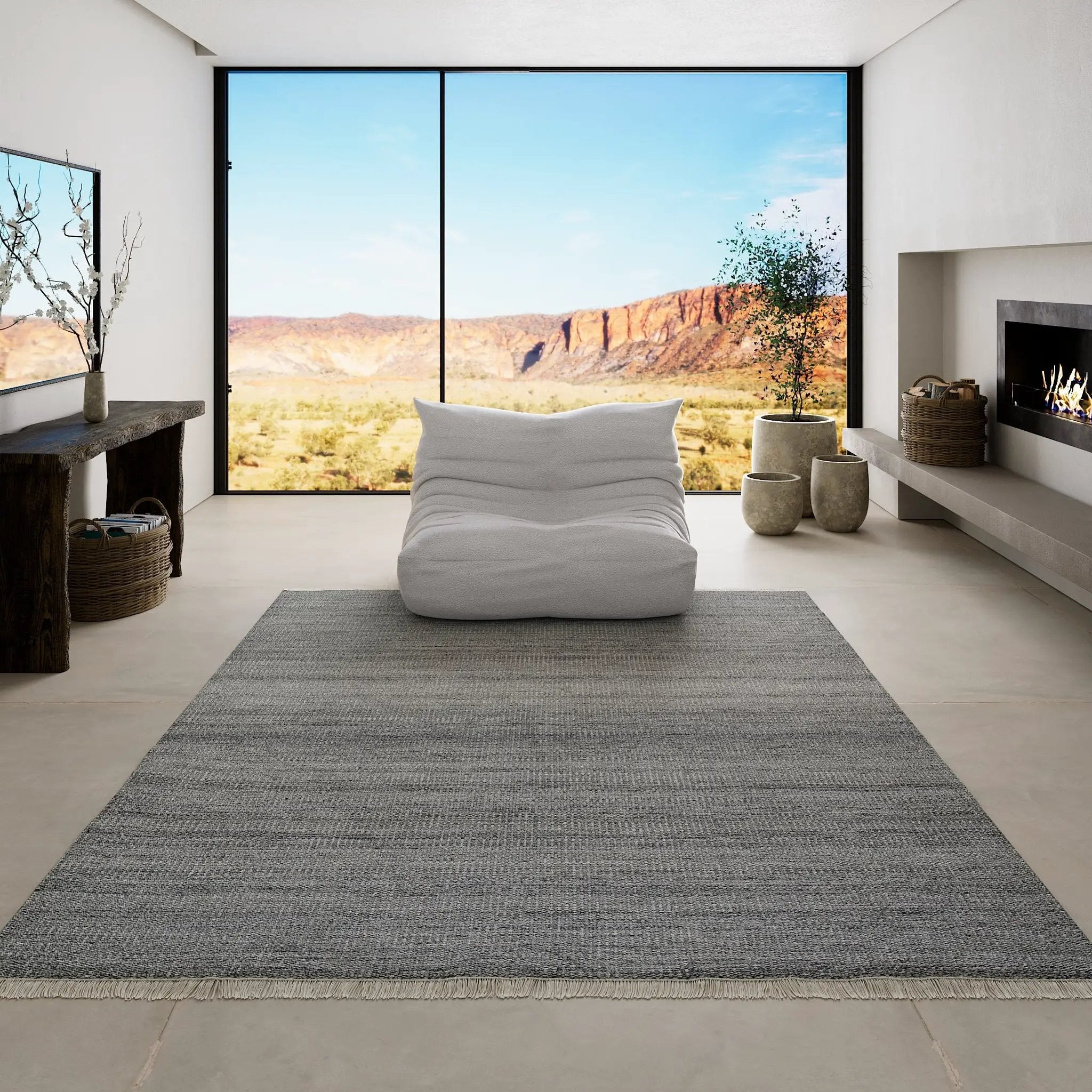 Cove CV-01 Silver Area Rug by Momeni
