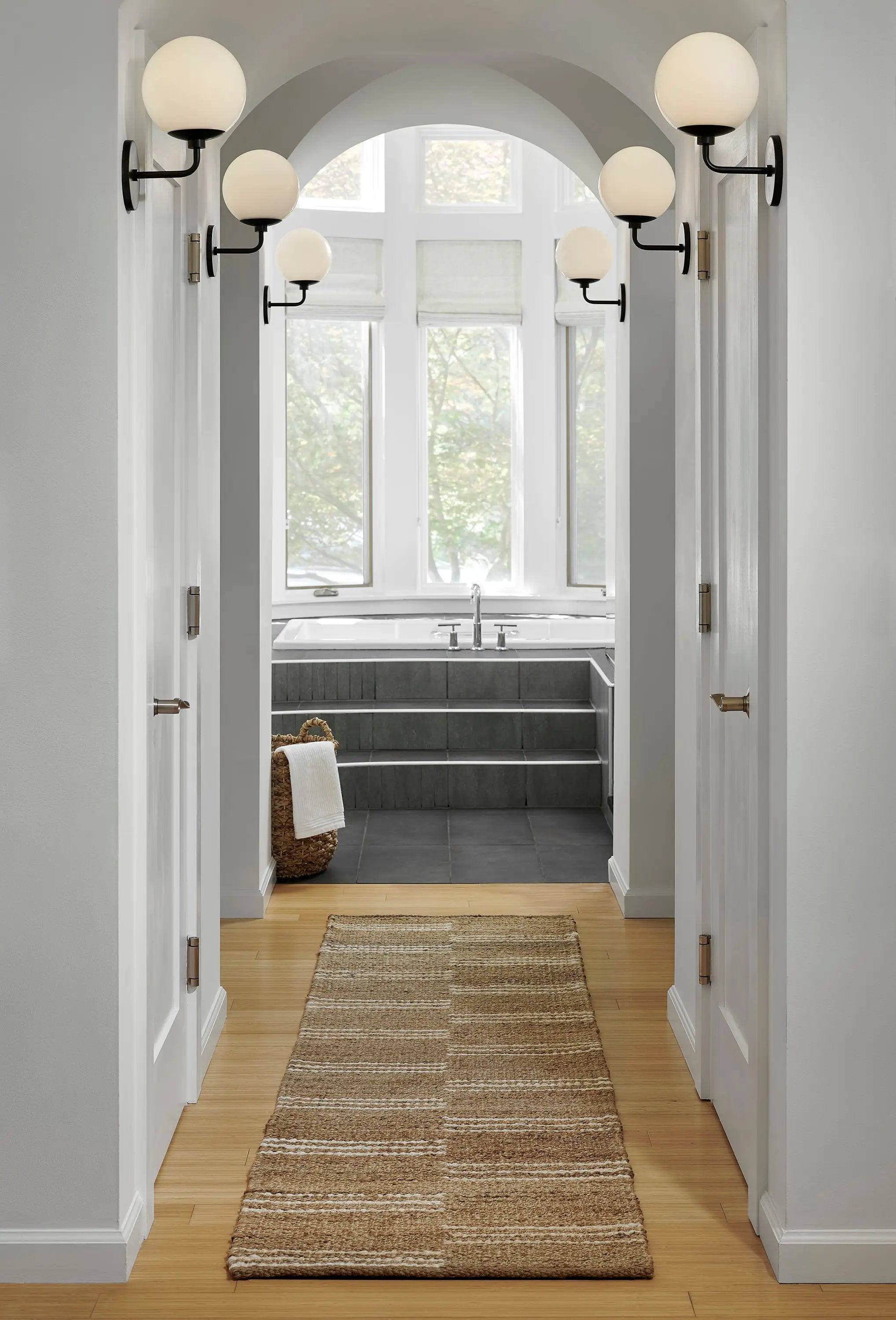 Crescent CRE-1 (Broken Stripes) Natural Area Rug by Erin Gates by Momeni