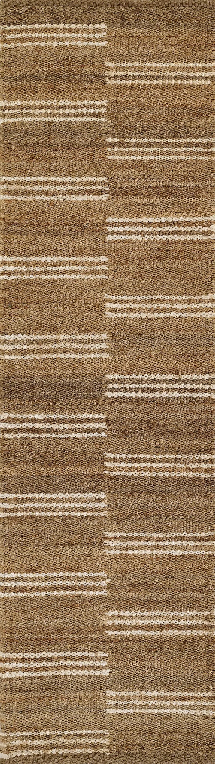 Crescent CRE-1 (Broken Stripes) Natural Area Rug by Erin Gates by Momeni