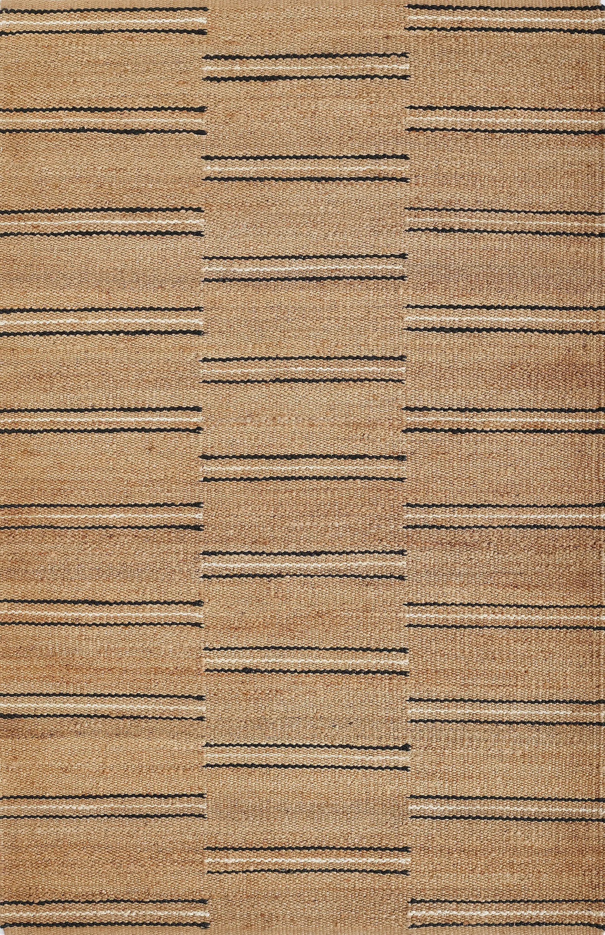 Crescent CRE-2 (Broken Stripes) Natural Area Rug by Erin Gates by Momeni