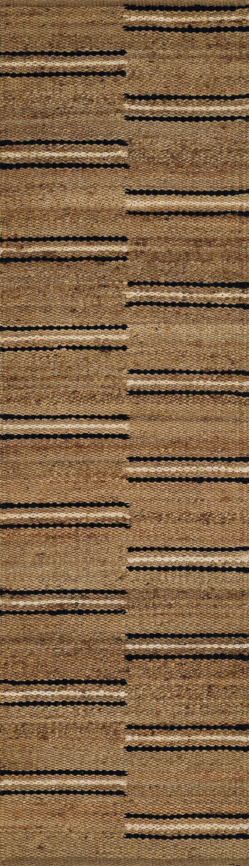 Crescent CRE-2 (Broken Stripes) Natural Area Rug by Erin Gates by Momeni