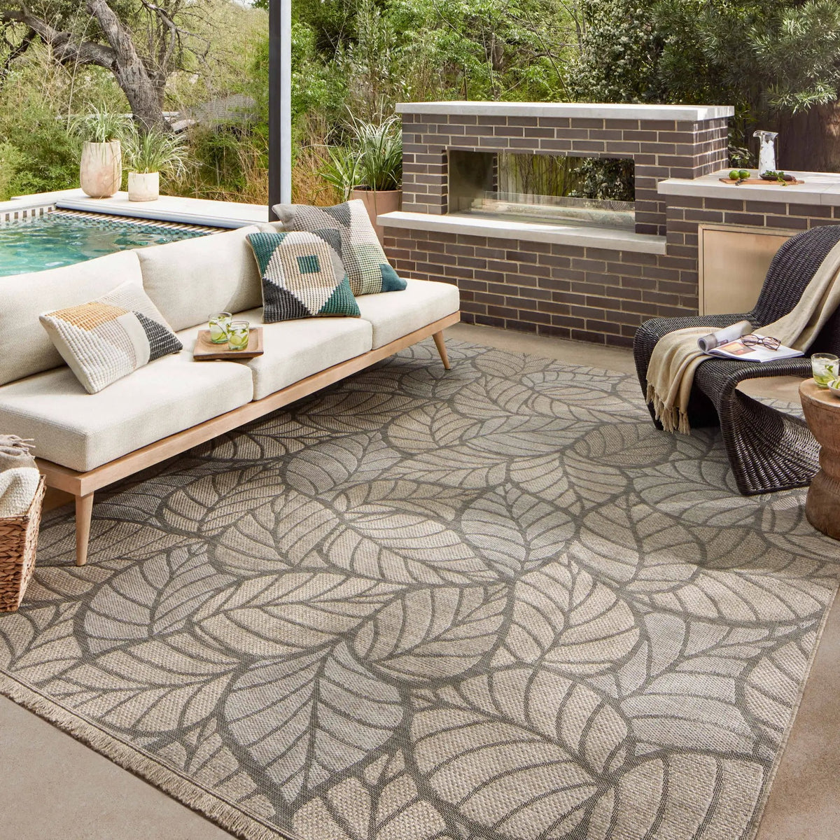 Loli Dawn DAW-05 Natural Area Rug featuring durable, stylish design in versatile color and pattern for patio, deck, and indoor living spaces.