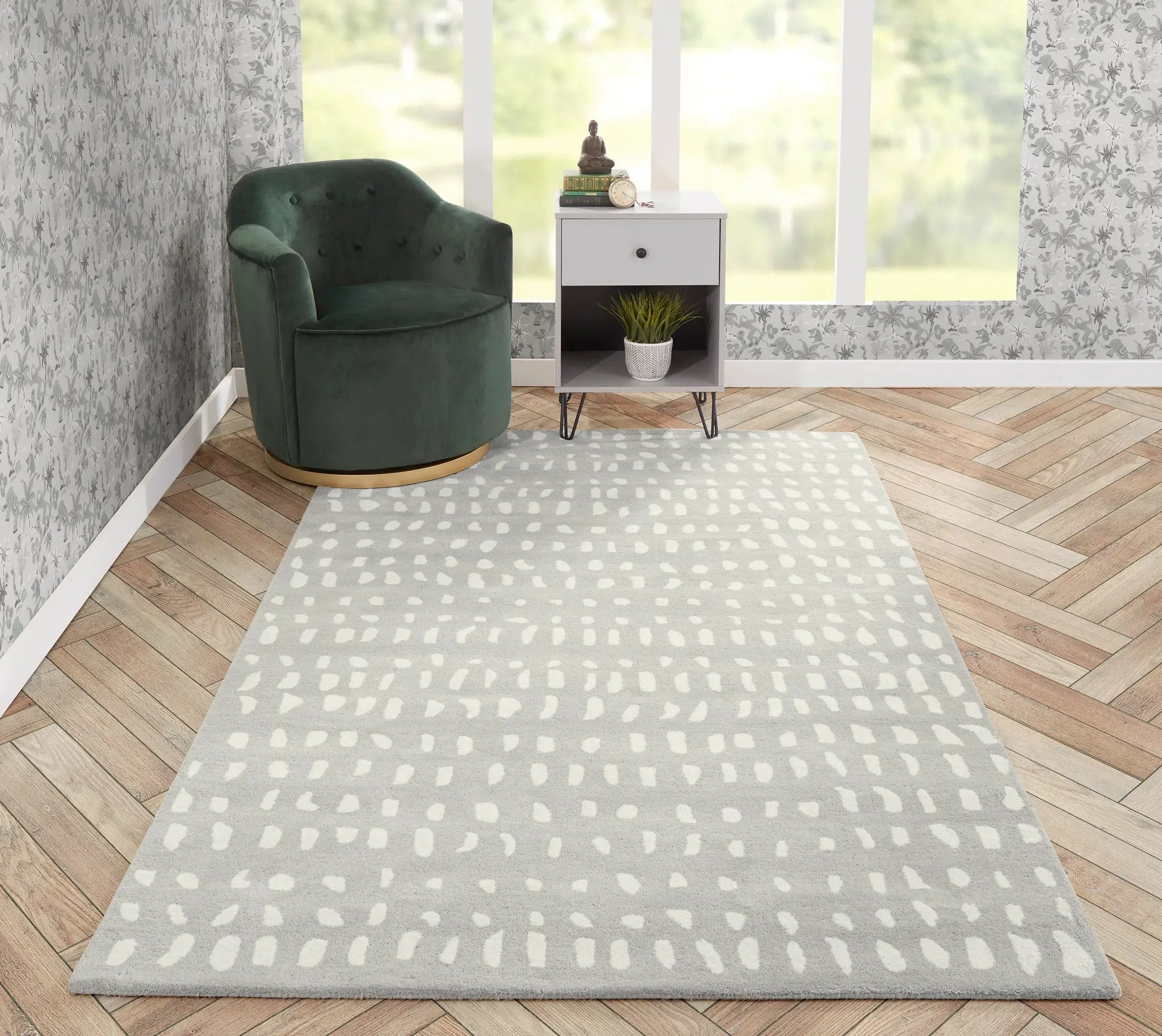 Delmar DEL-11 (Boho Dots) Gray Area Rug by Novogratz by Momeni