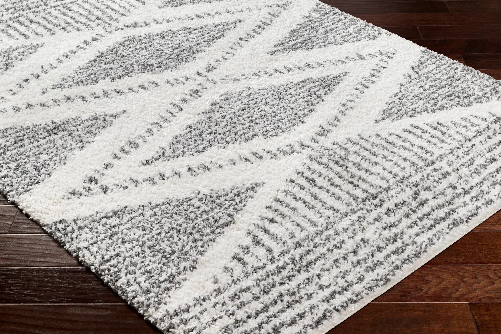 Deluxe Shag DXS-2309 Black Area Rug by LIVABLISS