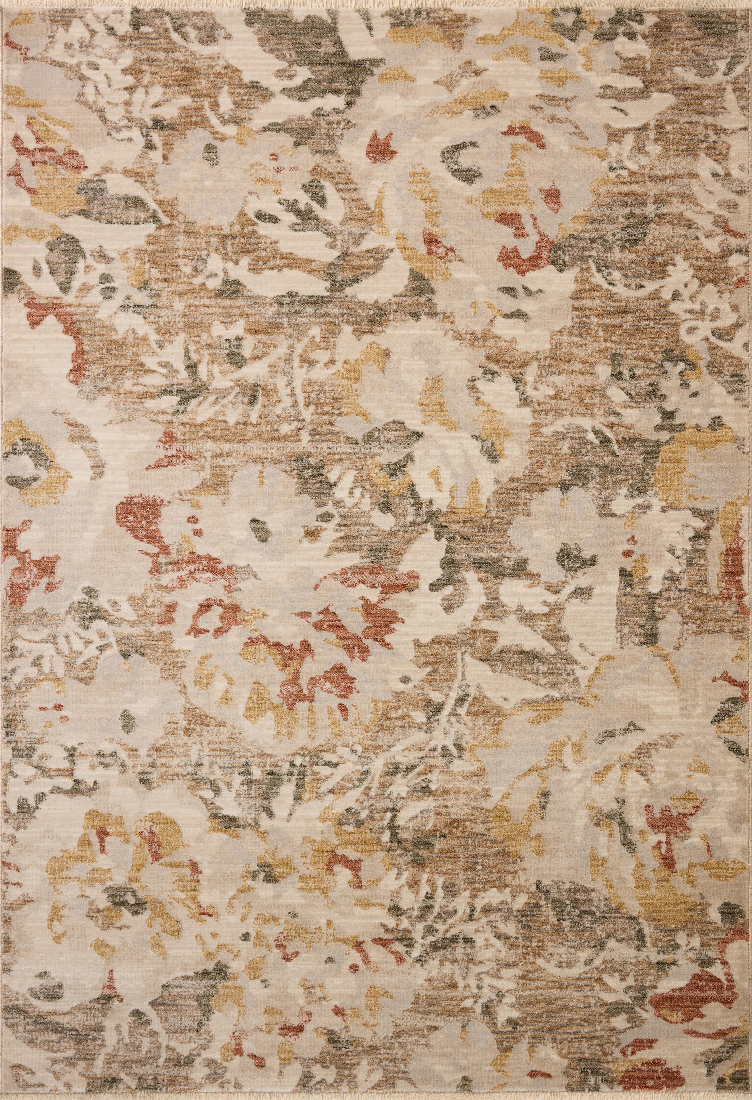 The Eileen ELE-02 Mist / Sunset Area Rug showcases soft misty and glowing sunset tones in a power-loomed polypropylene and polyester area rug with botanical style