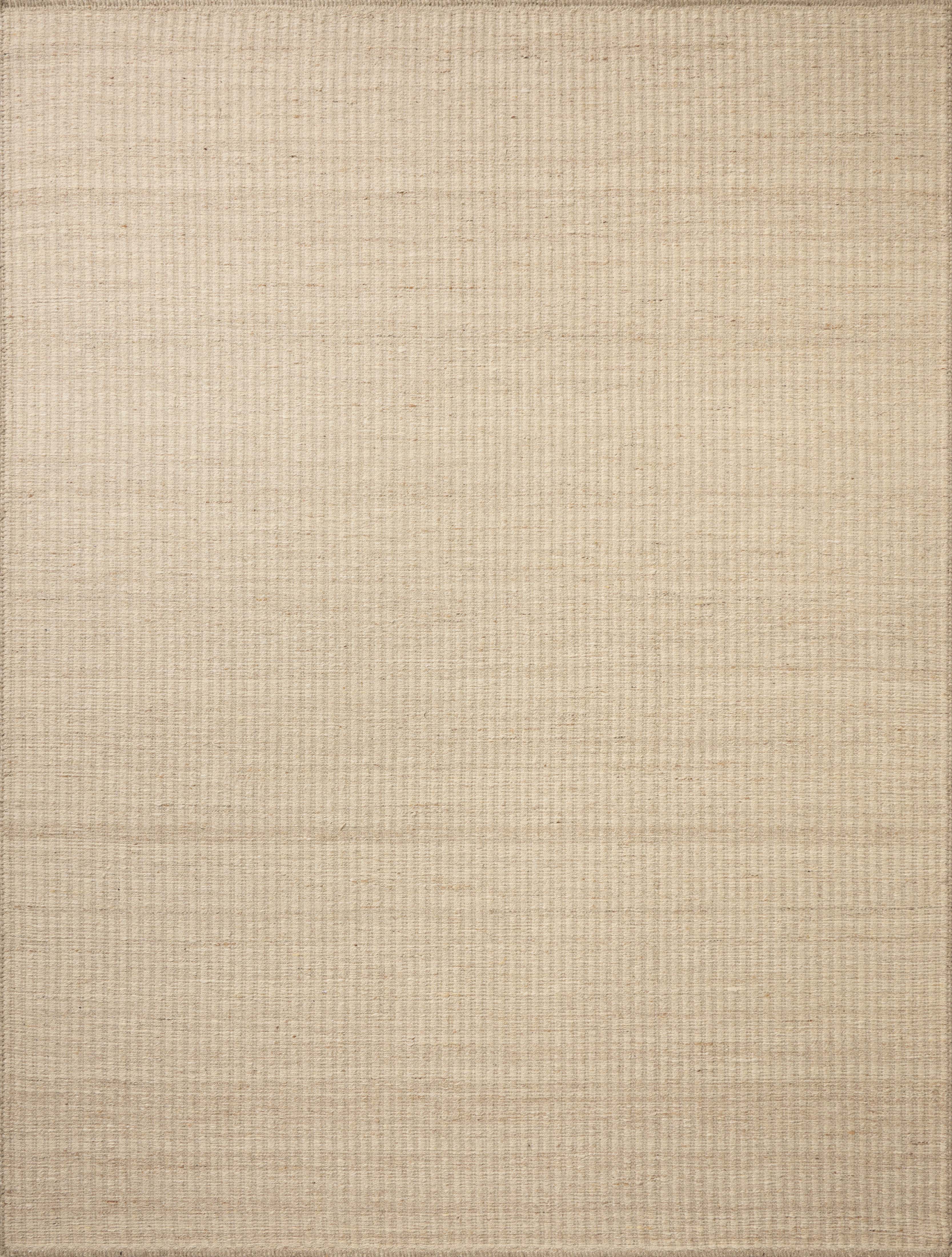 The Elma ELM-01 Bone Area Rug blends bone tones and striped motifs into a hand-woven wool and cotton area rug with timeless appeal