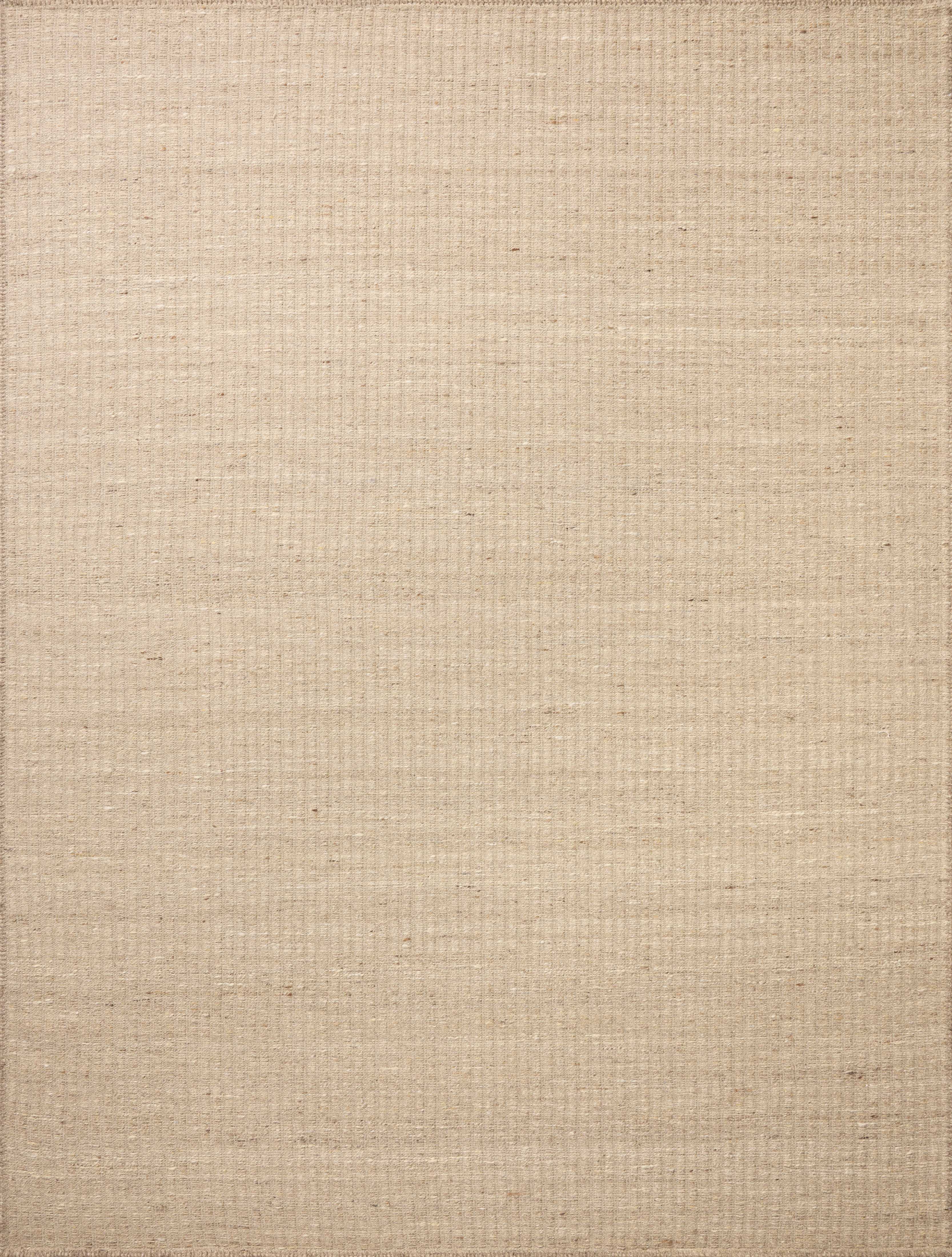 Designed with striped artistry in warm natural hues, the Elma ELM-01 Natural Area Rug is a hand-woven wool and cotton area rug that stands out