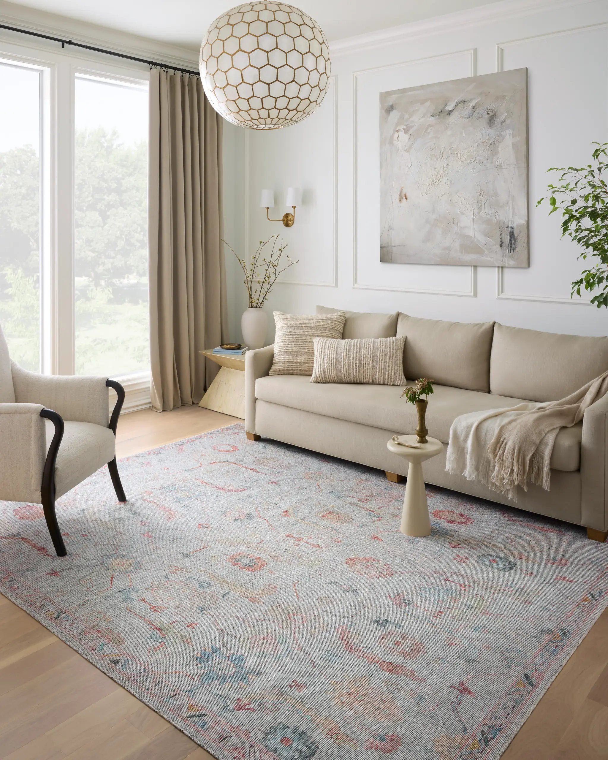 Elysium ELY-01 Pebble / Multi Area Rug by Loloi