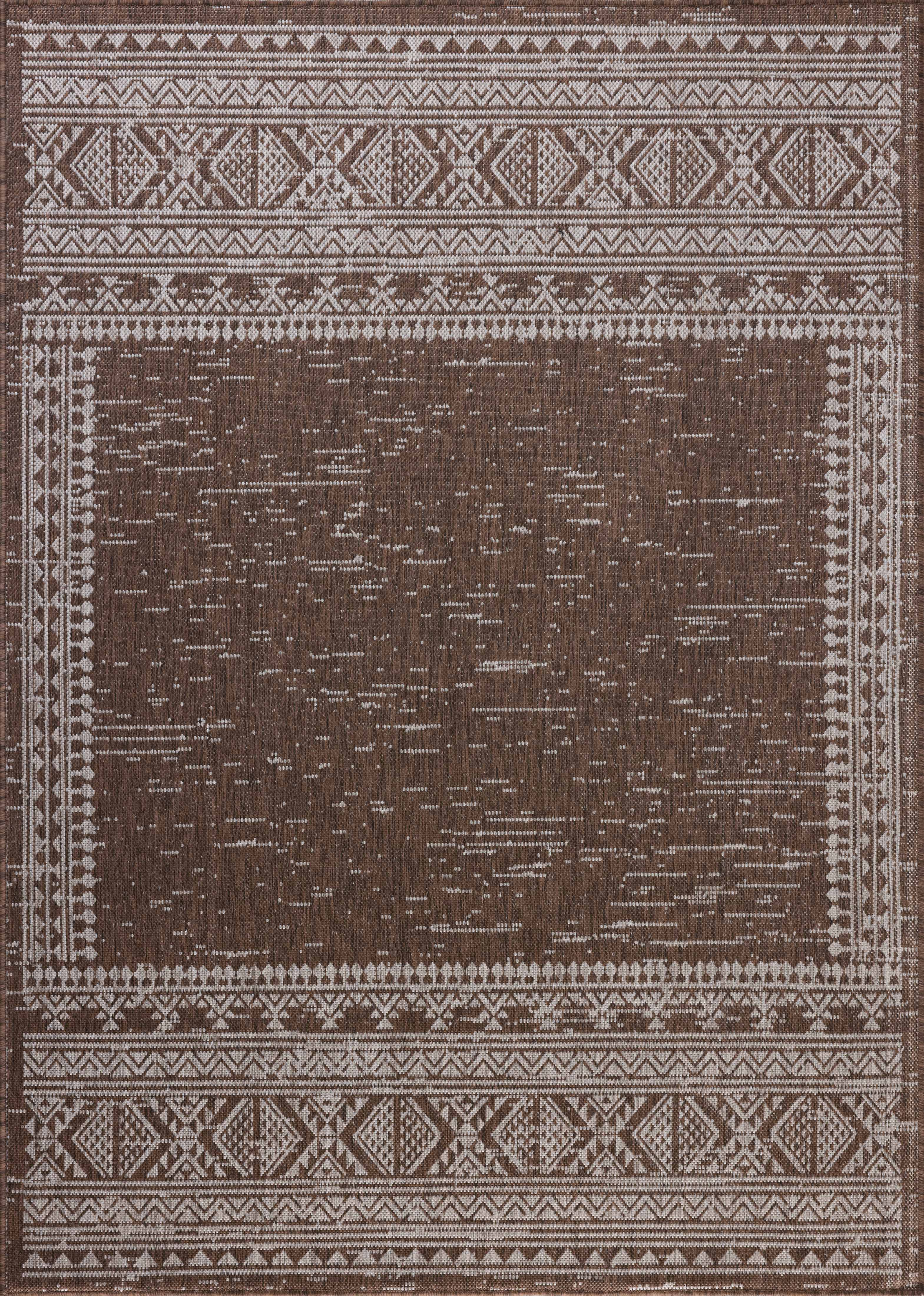 With coffee and gentle dove hues, the Easton ESN-01 Coffee / Dove Area Rug is a power-loomed polypropylene area rug that elevates any room