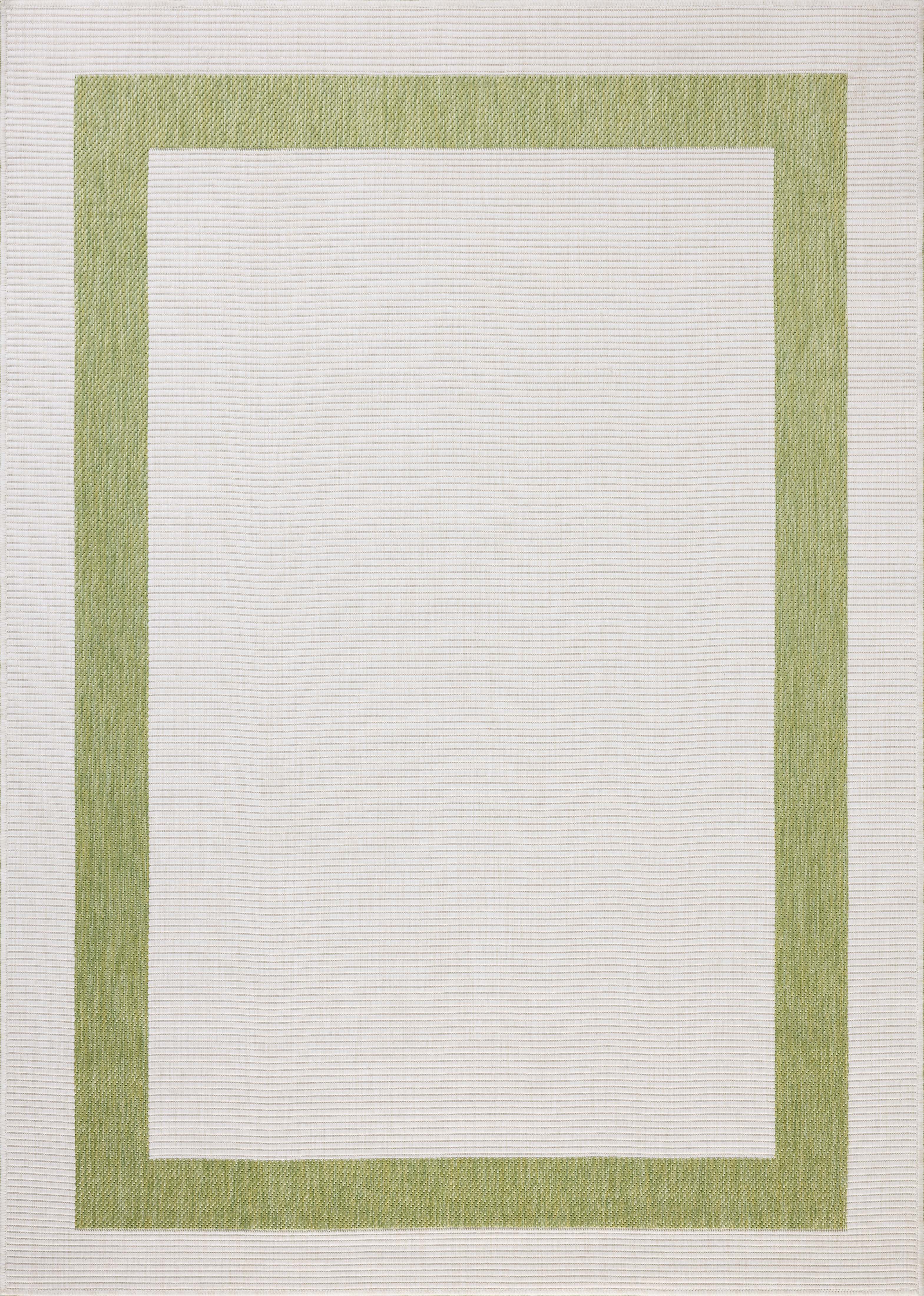 Rich in green and refined ivory hues, the Easton ESN-07 Green / Ivory Area Rug is a power-loomed polypropylene area rug built for style and comfort