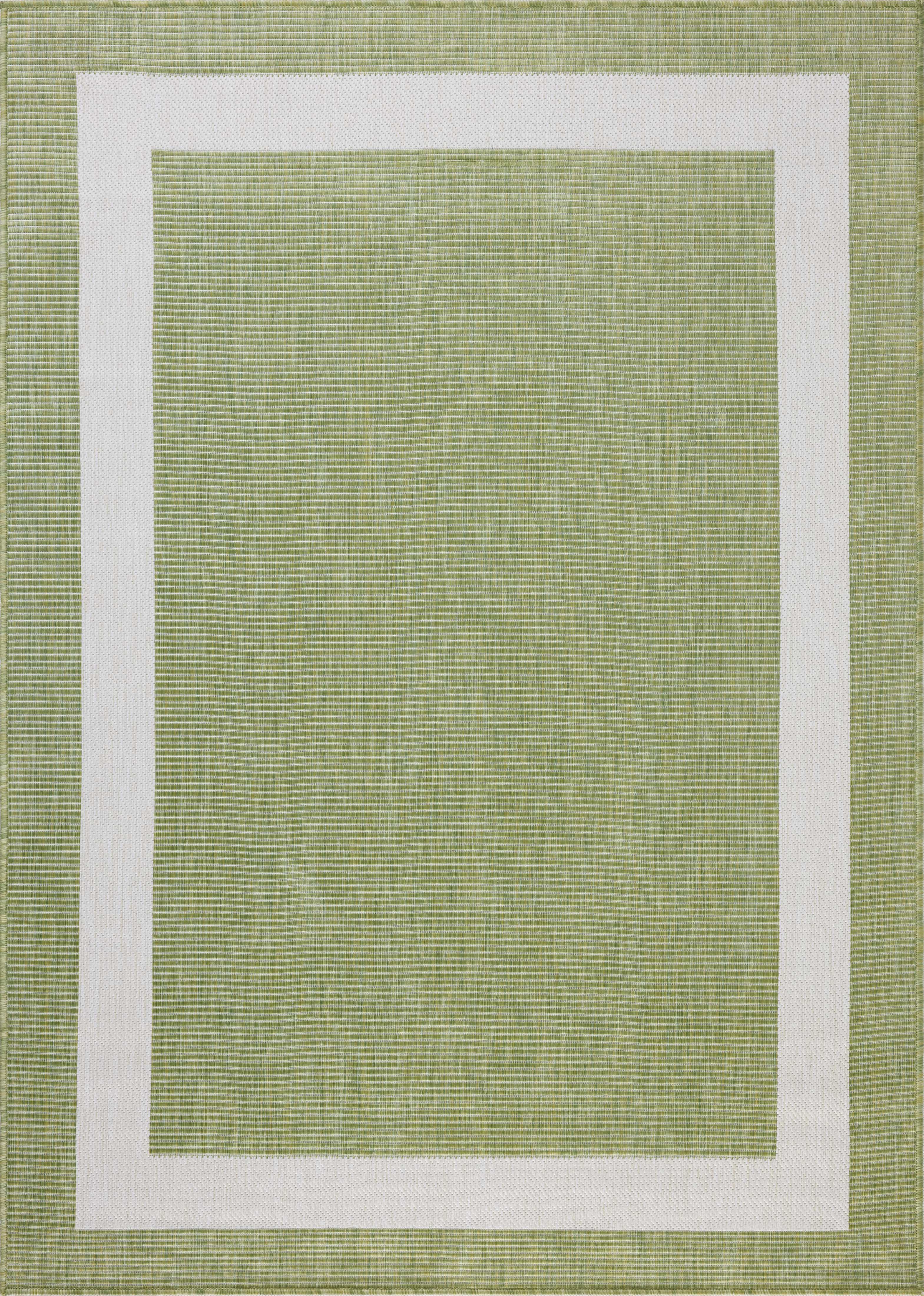 Rich in green and refined ivory hues, the Easton ESN-07 Green / Ivory Area Rug is a power-loomed polypropylene area rug built for style and comfort