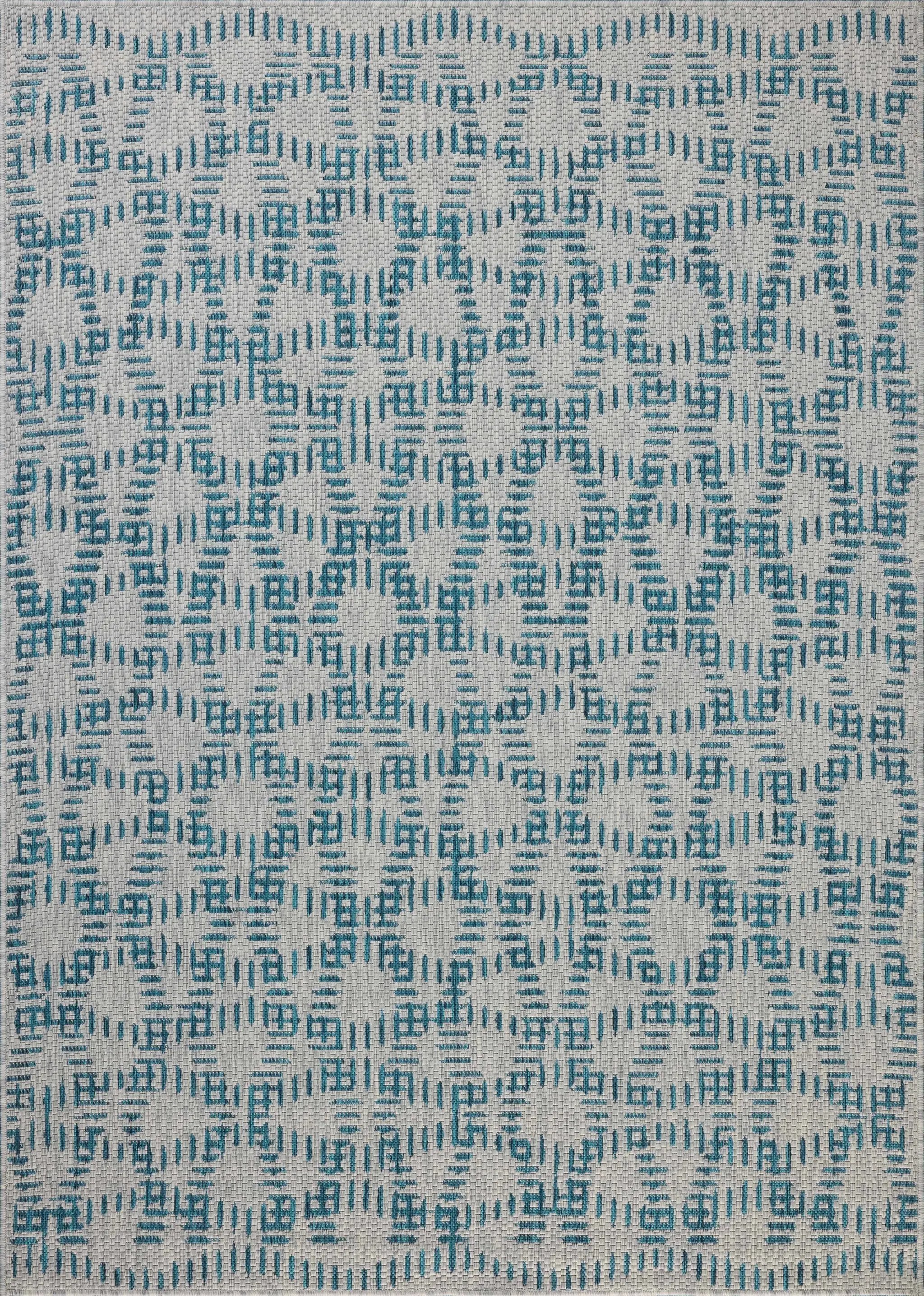 Easton ESN-10 Fog / Teal Area Rug by Loloi