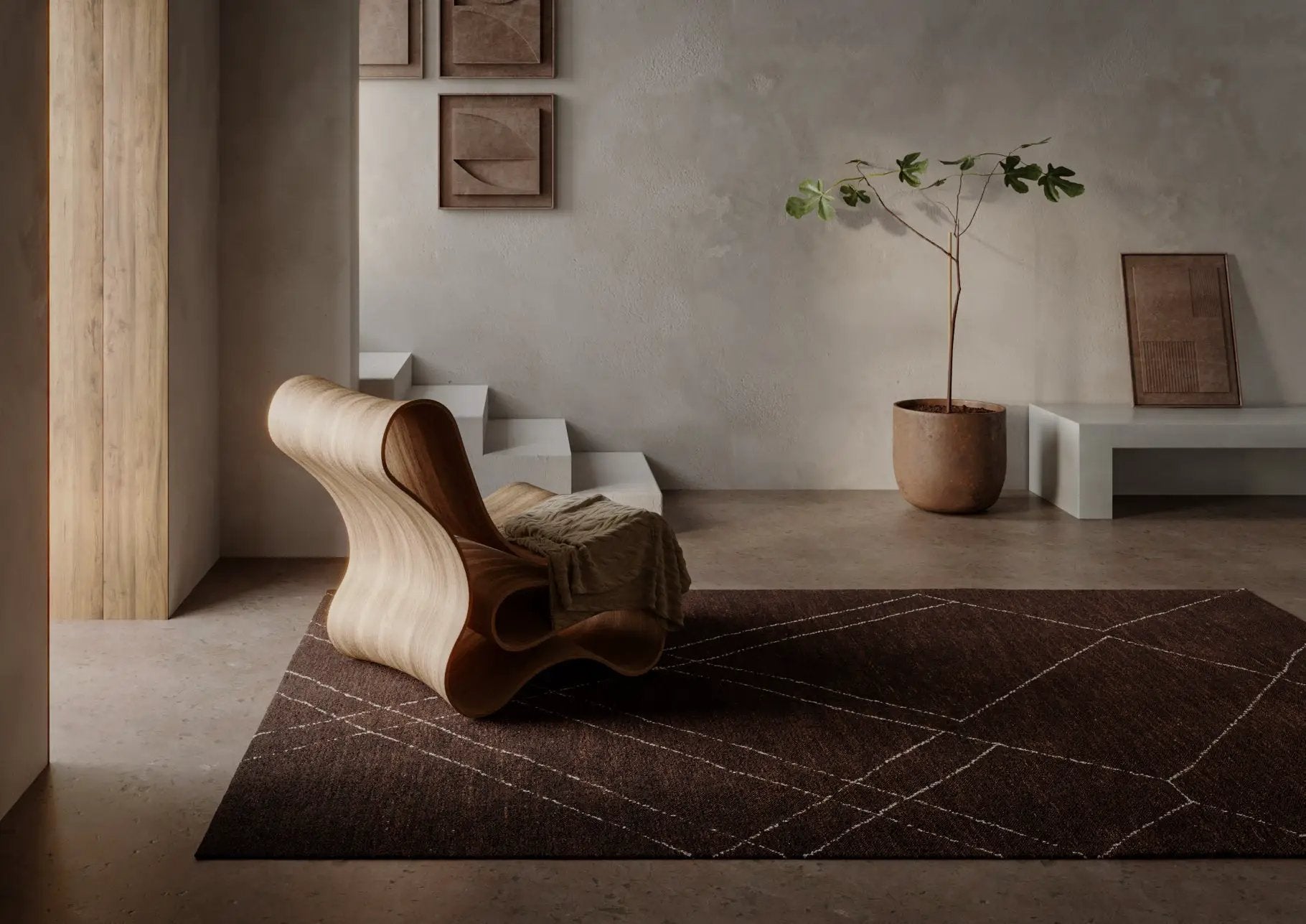 Everett EVT-4 Brown Area Rug by Momeni