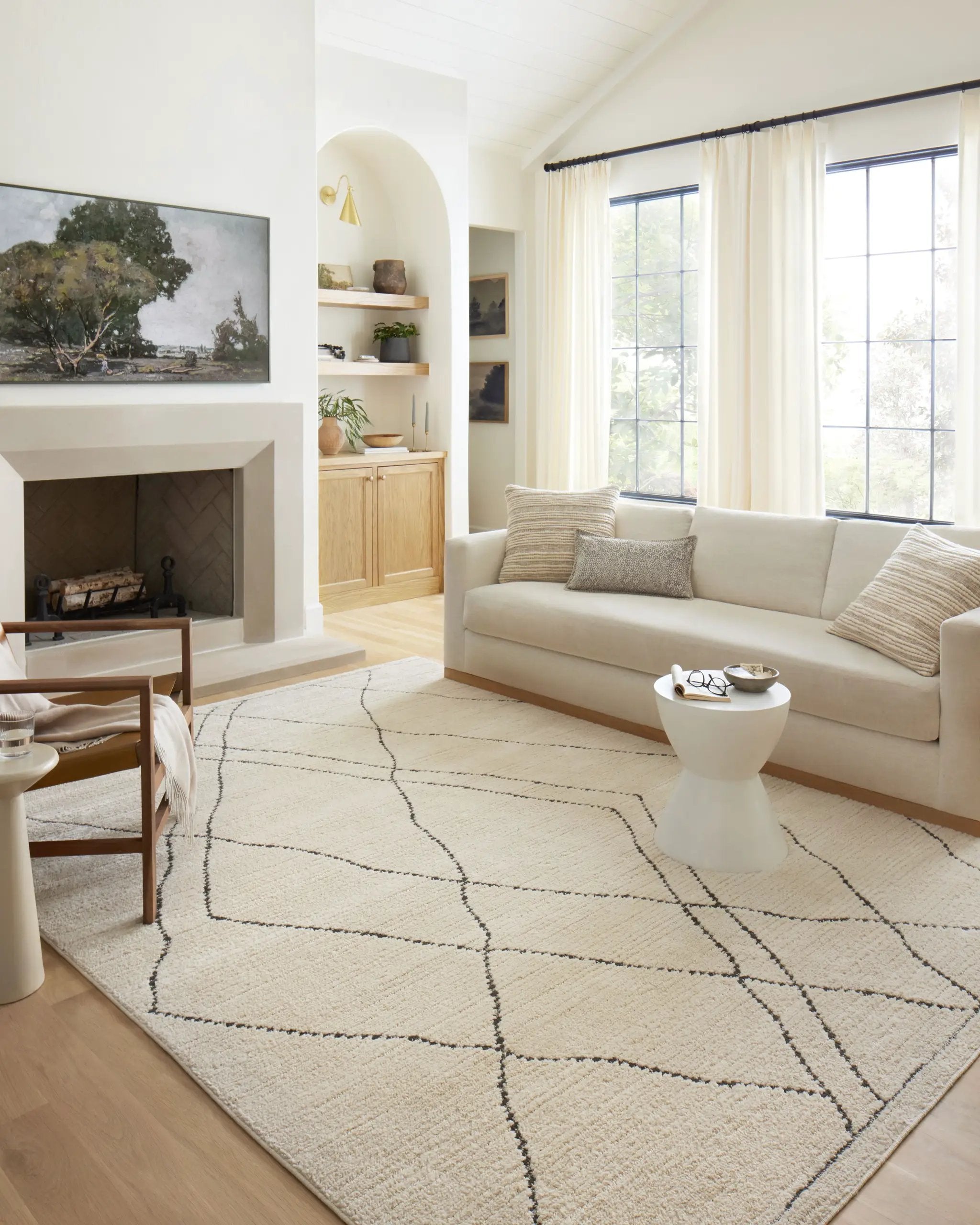 Fabian FAB-02 Ivory / Charcoal Area Rug by Loloi