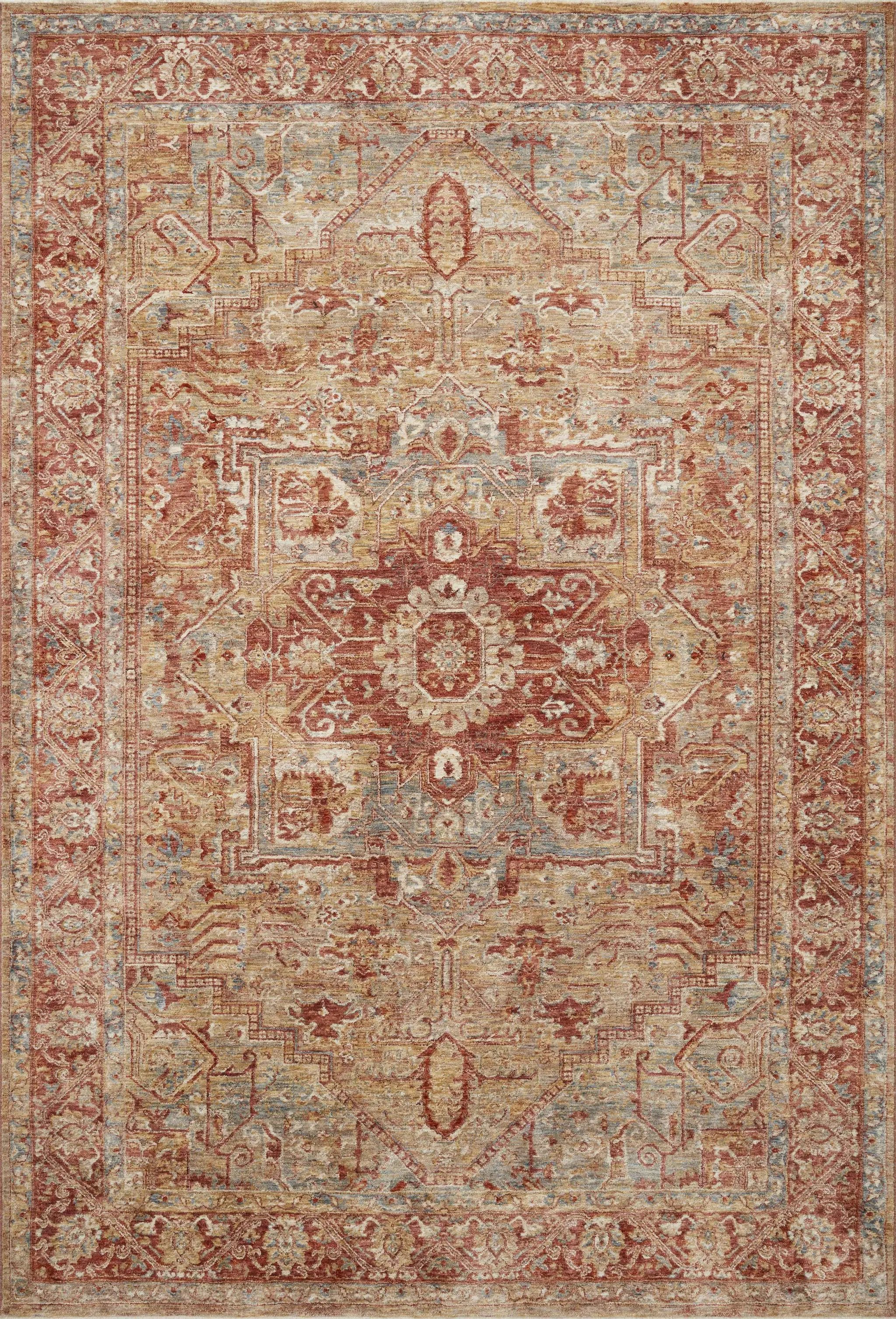 Gaia GAA-01 Gold / Brick Area Rug by Loloi