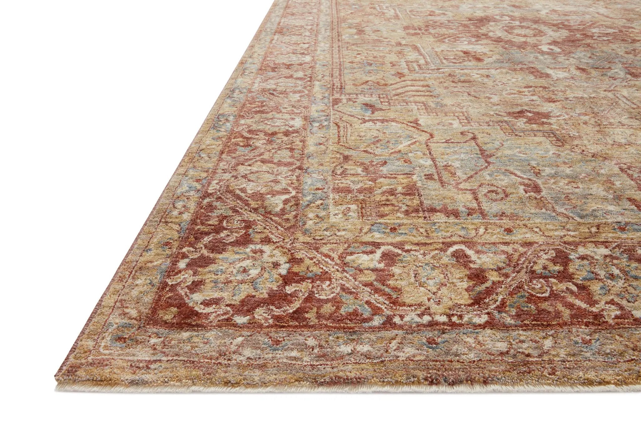 Gaia GAA-01 Gold / Brick Area Rug by Loloi