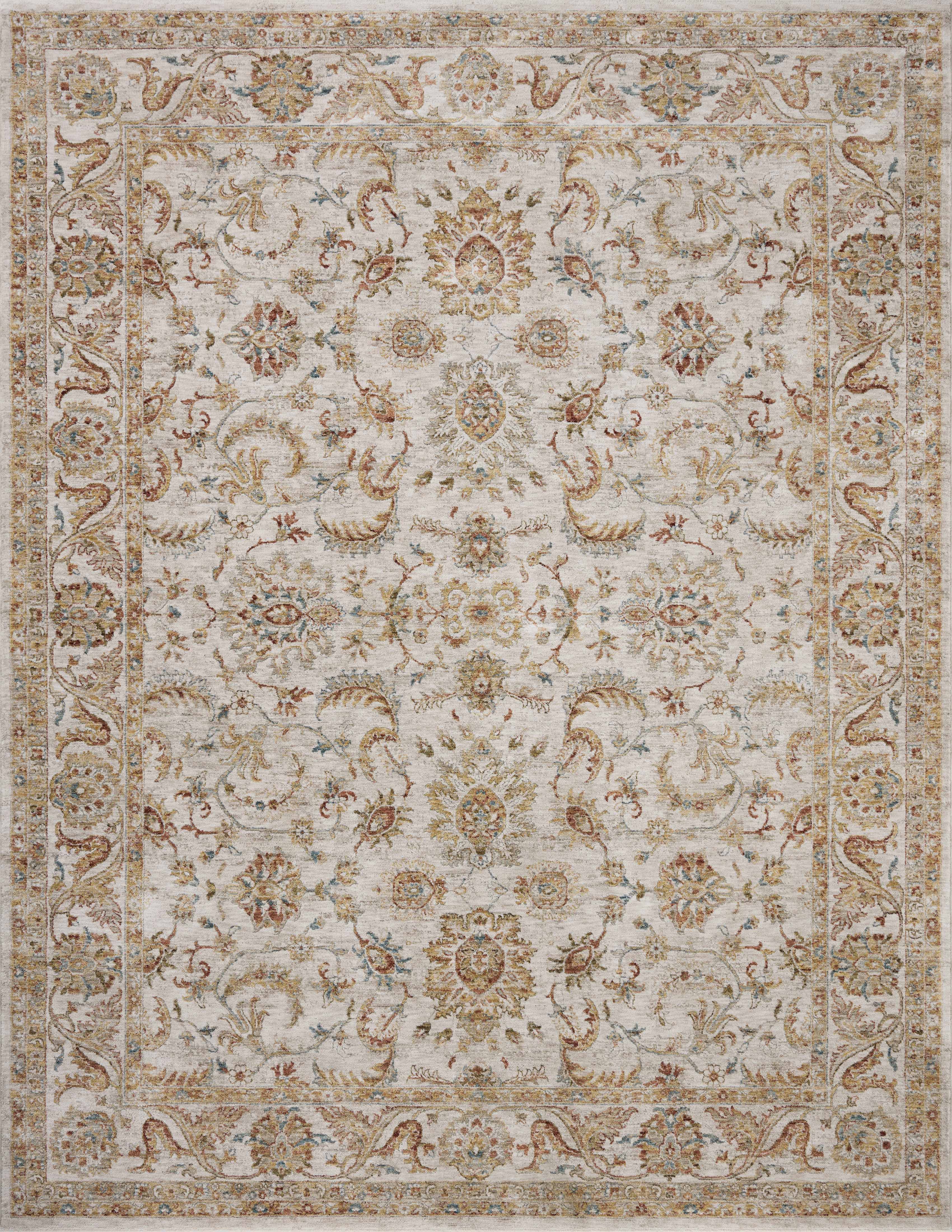 Designed with traditional and abstract artistry in warm natural and glowing sunset hues, the Gaia GAA-04 Natural / Sunset Area Rug is a power-loomed 100% polyester area rug that stands out