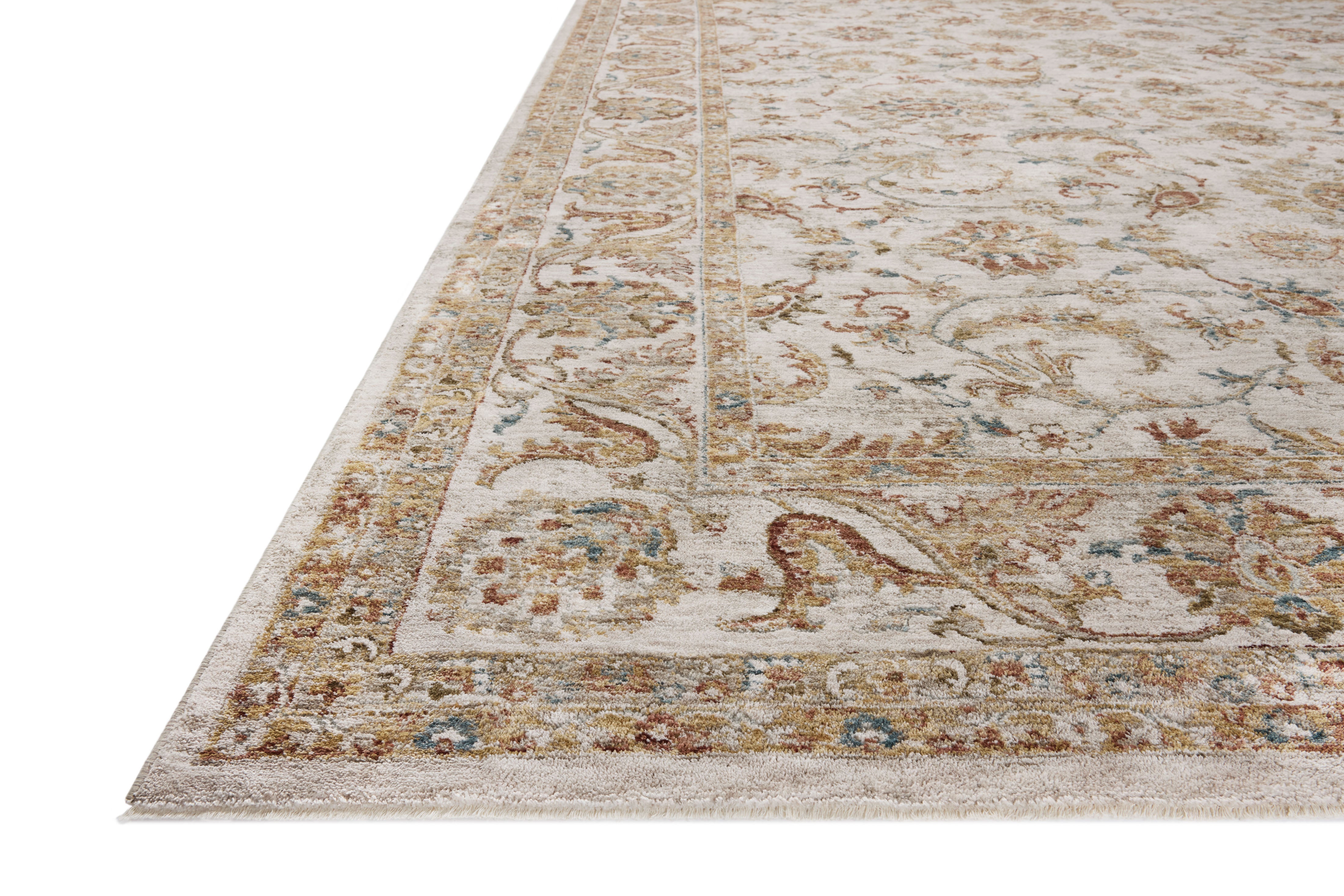 Designed with traditional and abstract artistry in warm natural and glowing sunset hues, the Gaia GAA-04 Natural / Sunset Area Rug is a power-loomed 100% polyester area rug that stands out