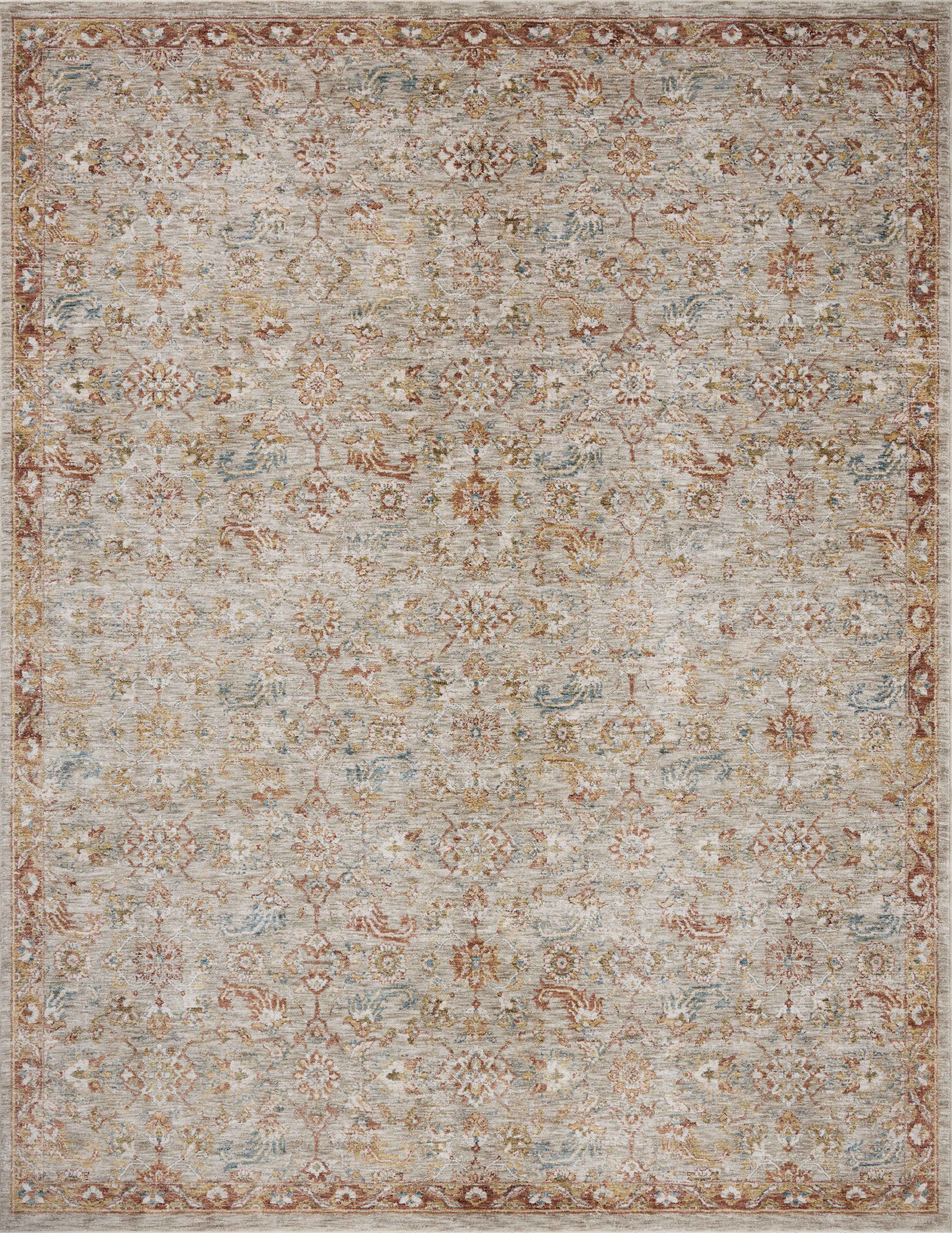 A power-loomed 100% polyester area rug featuring traditional and abstract design and warm natural and vibrant multi-toned tones, the Gaia GAA-05 Natural / Multi Area Rug adds character to any room