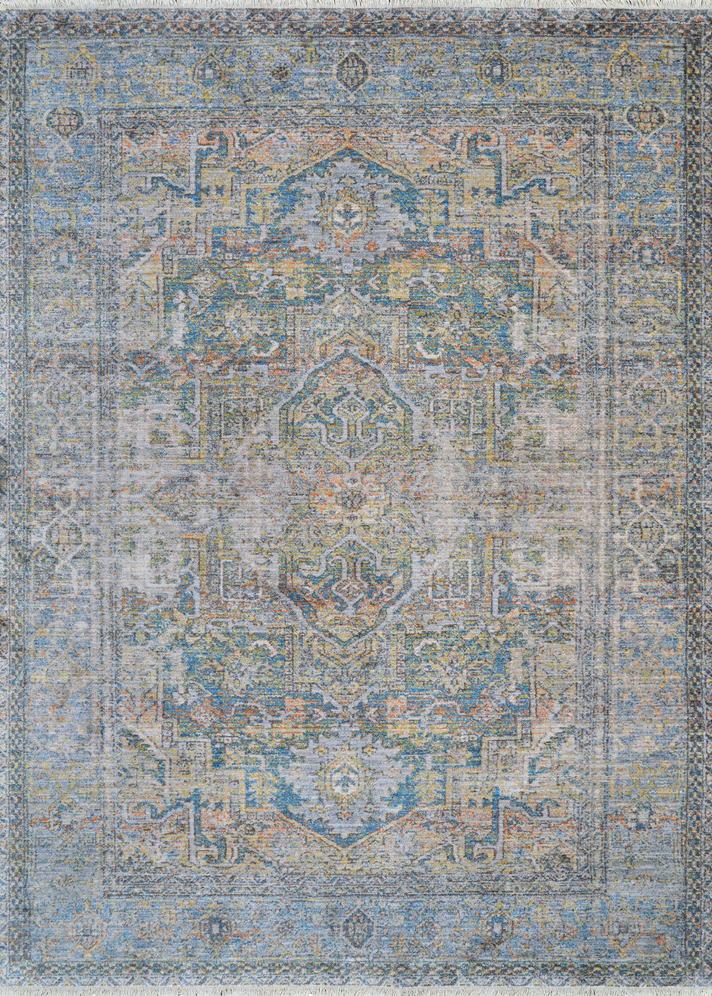 Couristan Halli Antique Lavar H477-1100 Sky Blue Area Rug