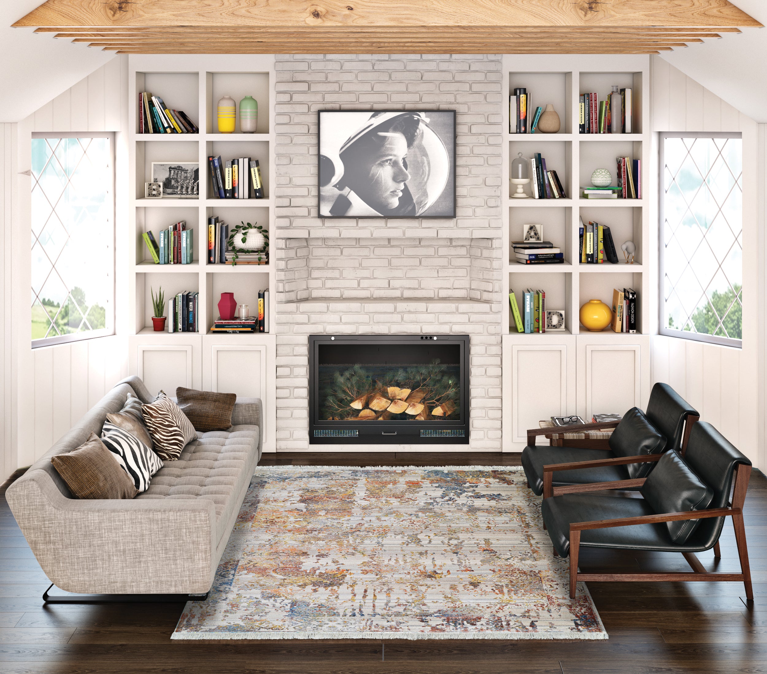 Couristan Halli Abstract Florals H653-1001 Antique Lace Area Rug