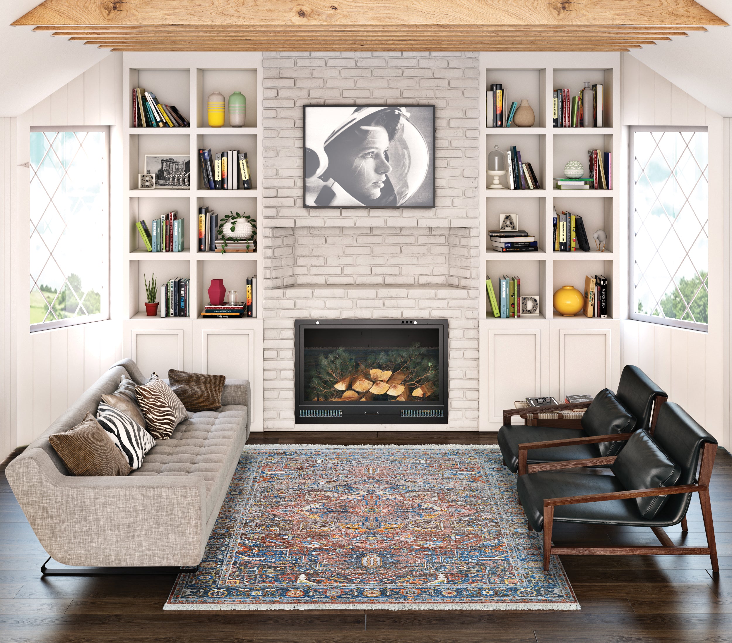 Couristan Halli Kerman H724-3100 Brick Area rug