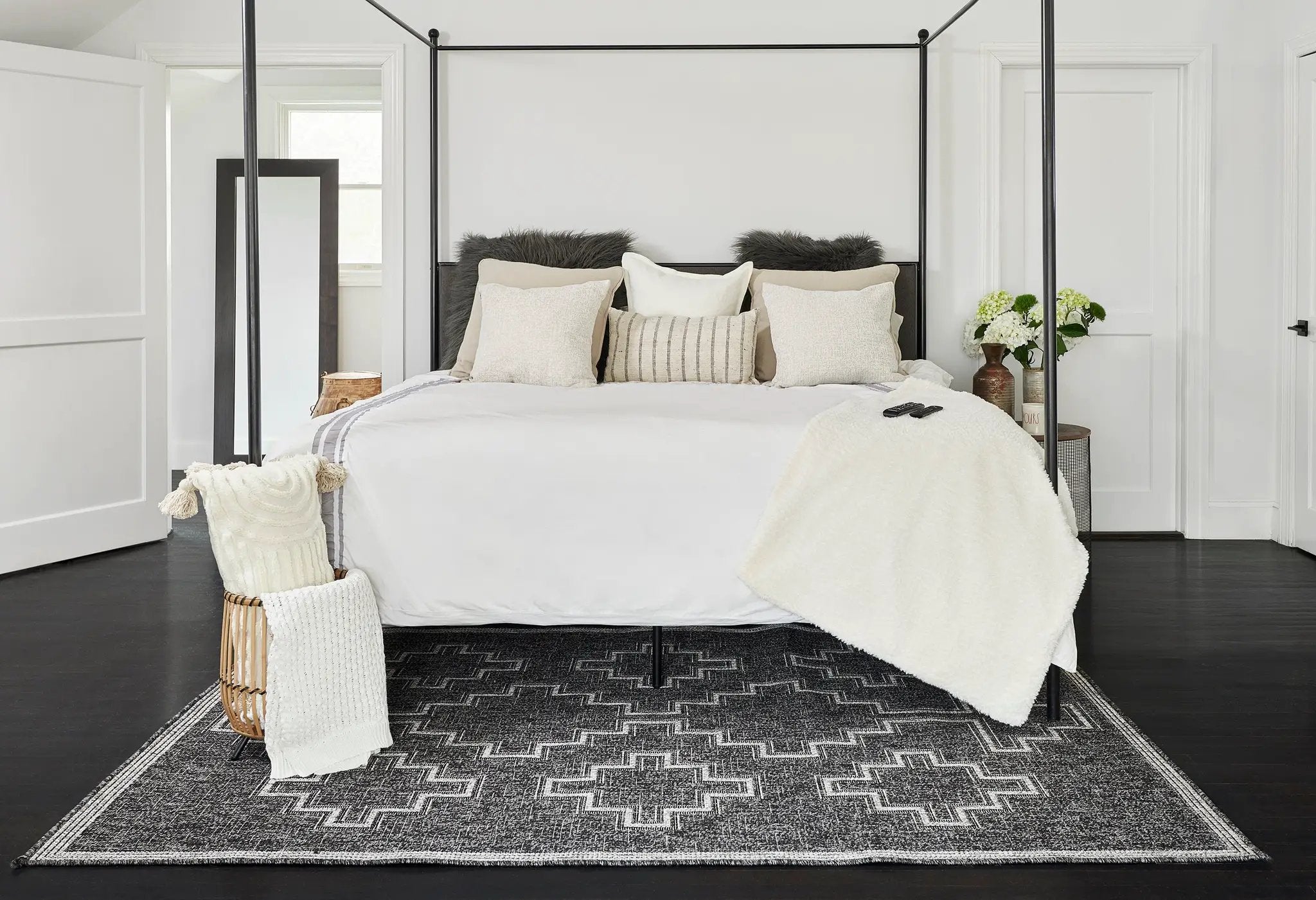 Hampton HAM-9 Black Area Rug by Momeni