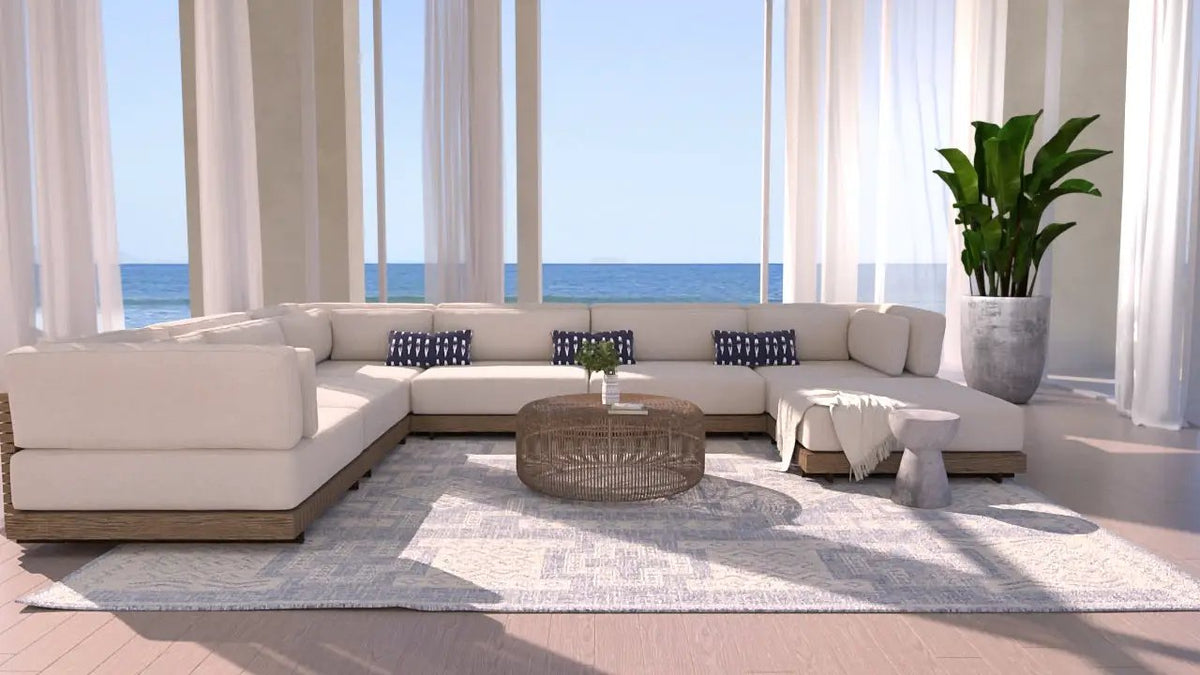 Hampton HAM-10 Blue Area Rug by Momeni