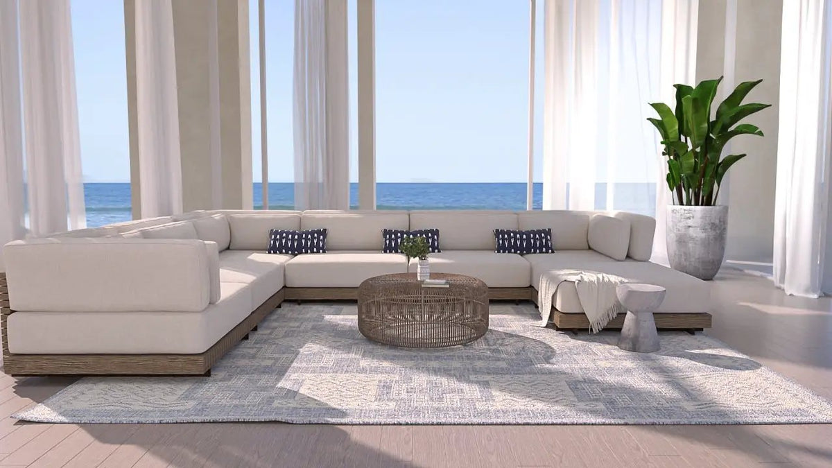 Hampton HAM-10 Blue Area Rug by Momeni