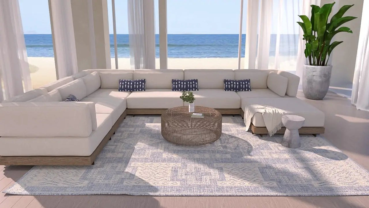 Hampton HAM-10 Blue Area Rug by Momeni