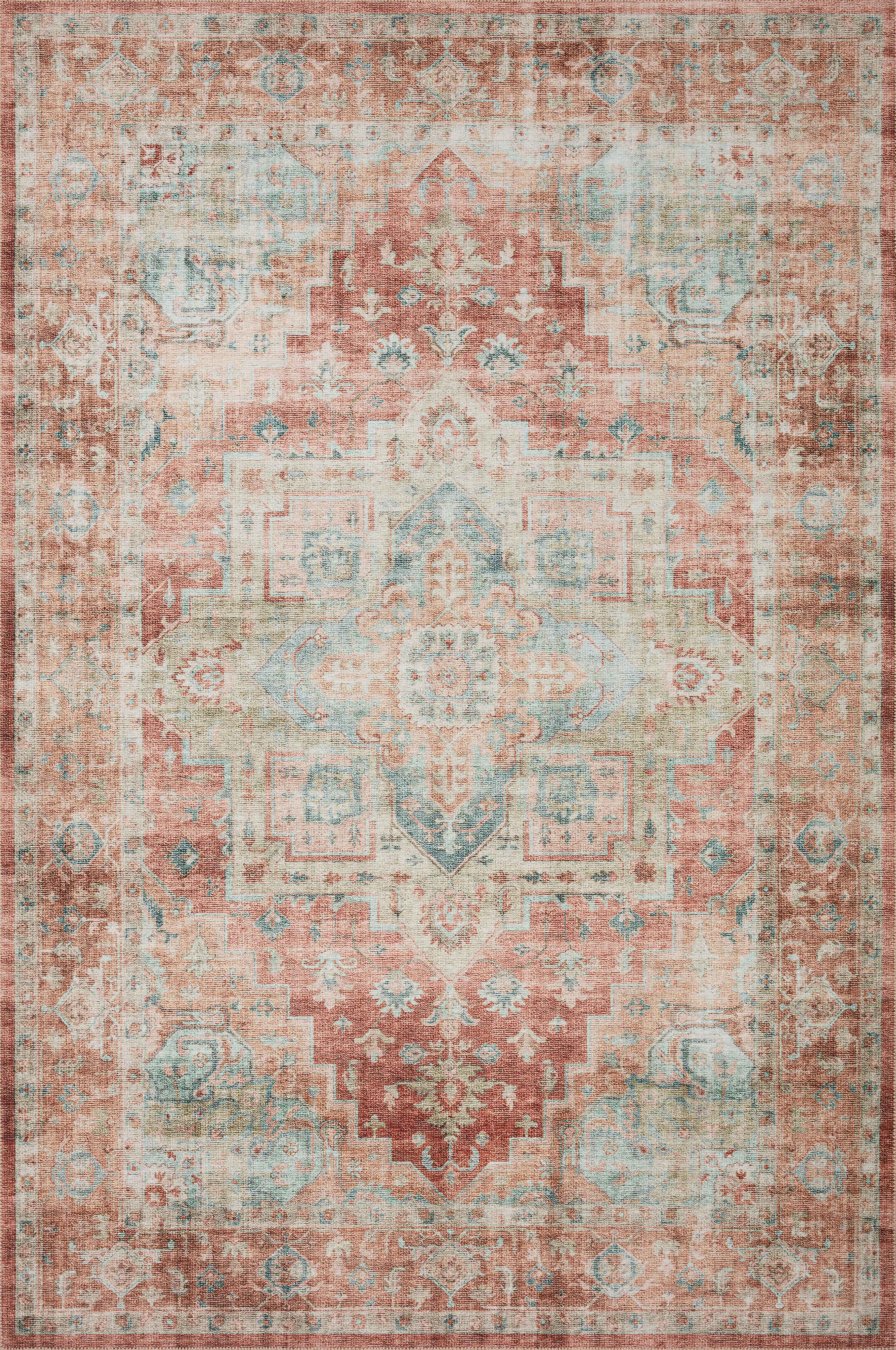 Loloi Heidi HEI-01 Terracotta / Aqua Area Rug