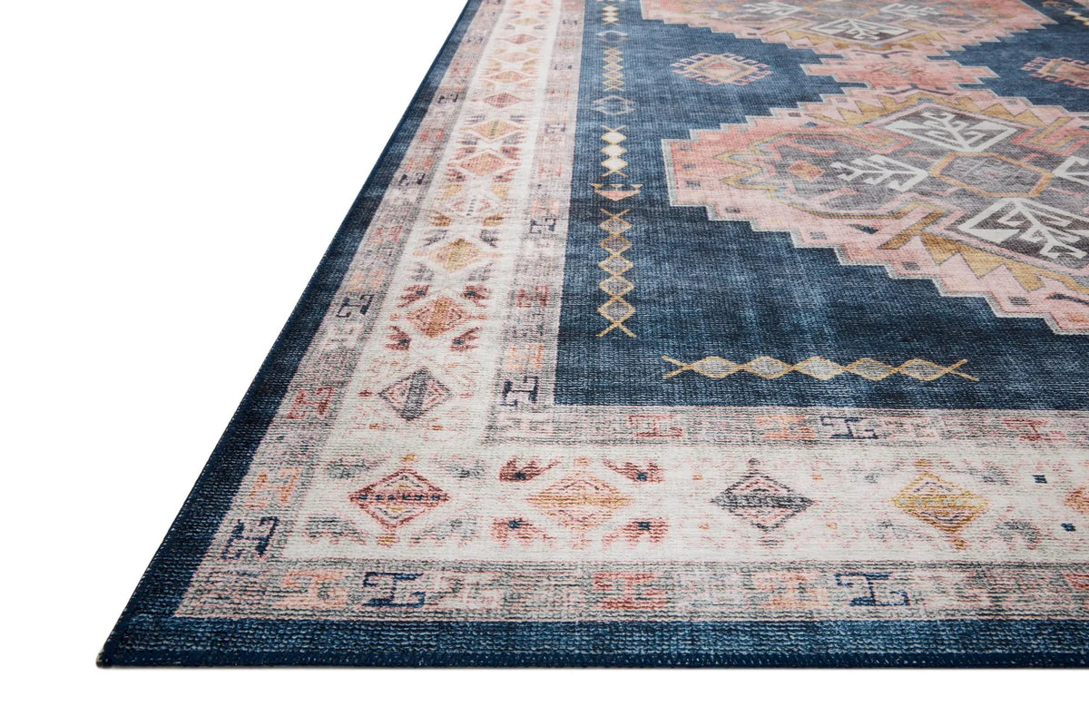 Heidi HEI-03 Denim / Blush Area Rug by Loloi