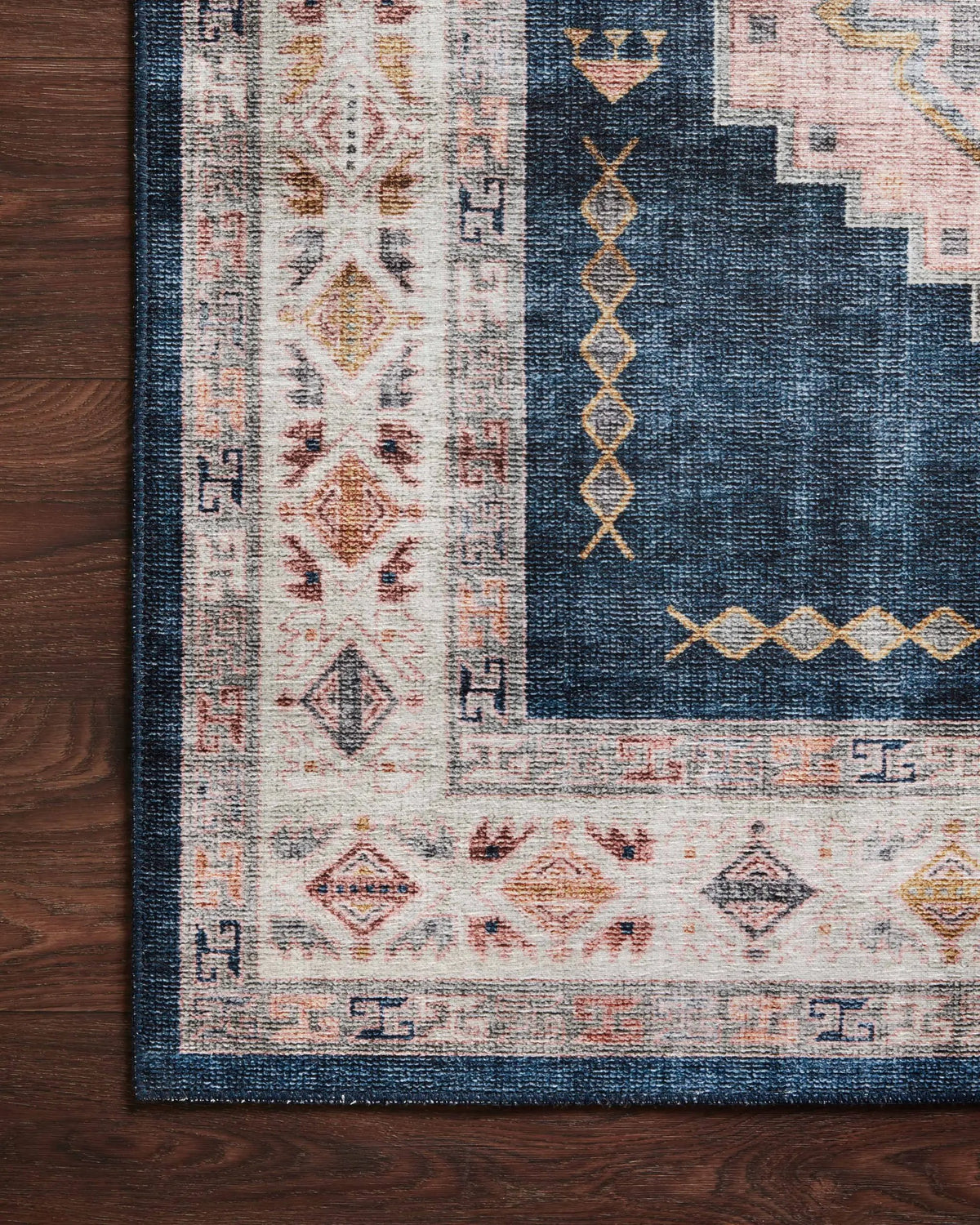 Heidi HEI-03 Denim / Blush Area Rug by Loloi