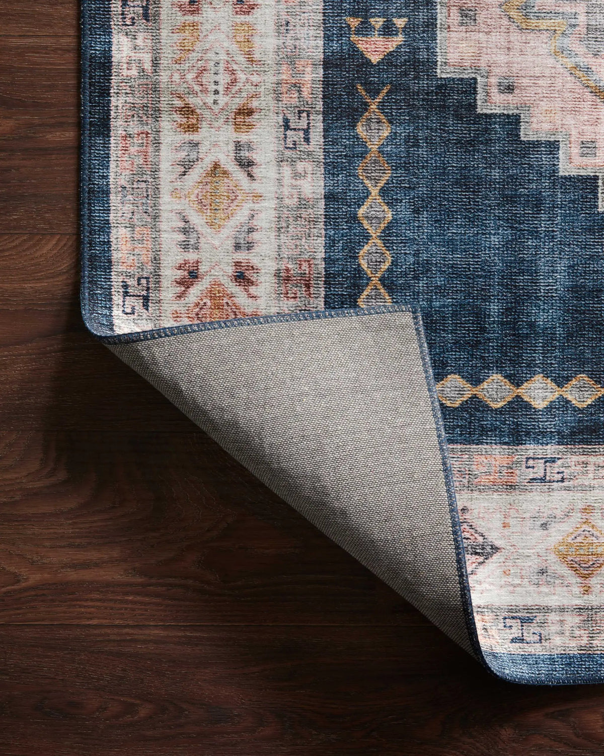 Heidi HEI-03 Denim / Blush Area Rug by Loloi