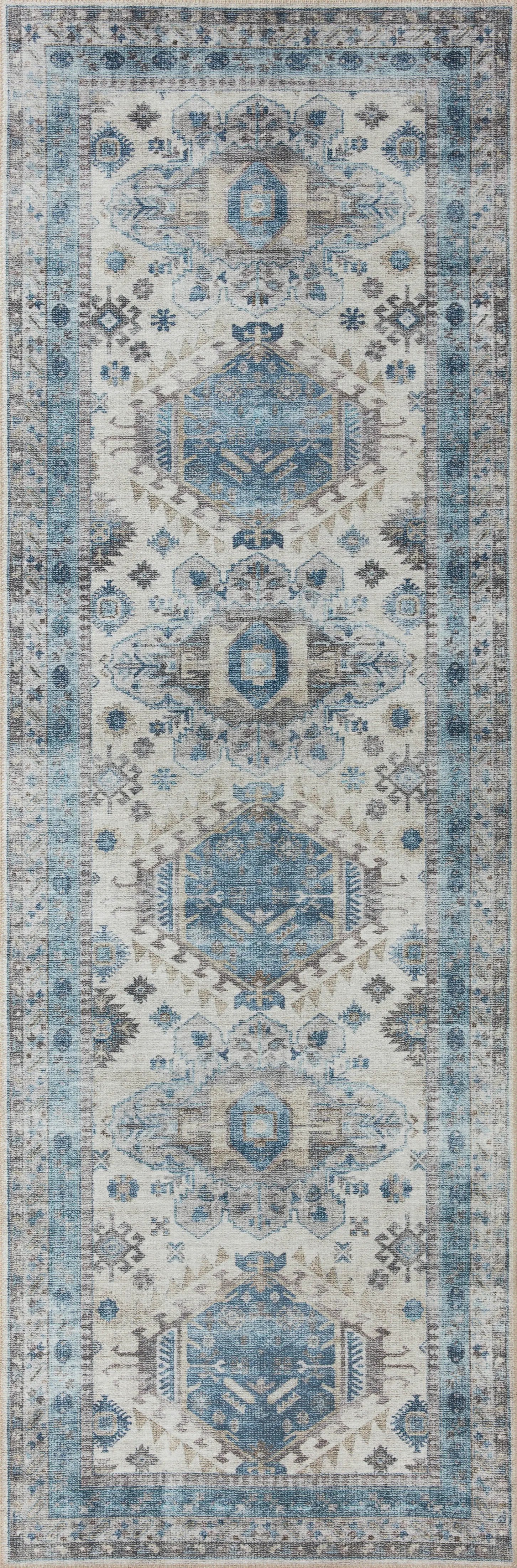 Heidi HEI-04 Ivory / Ocean Area Rug by Loloi